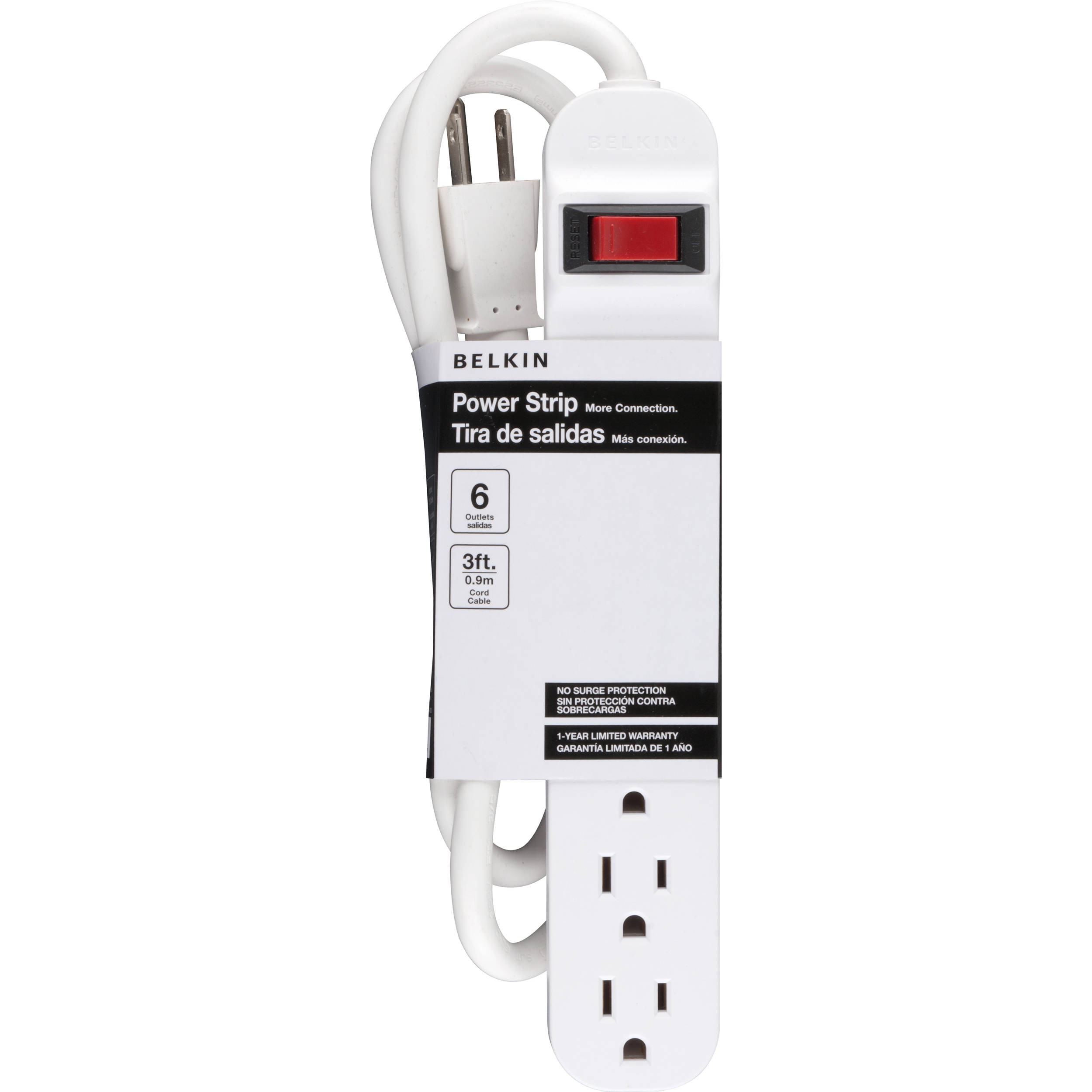 6 Outlet Plastic Power Strip — view 3
