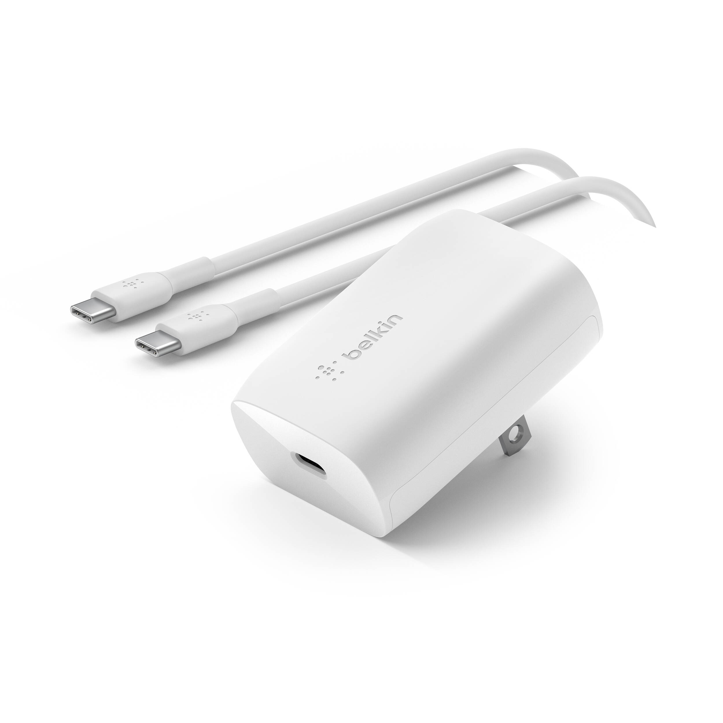Belkin 30 W PPS USB-C wall charger in white with included 1 m USB-C to USB-C cable — view 5