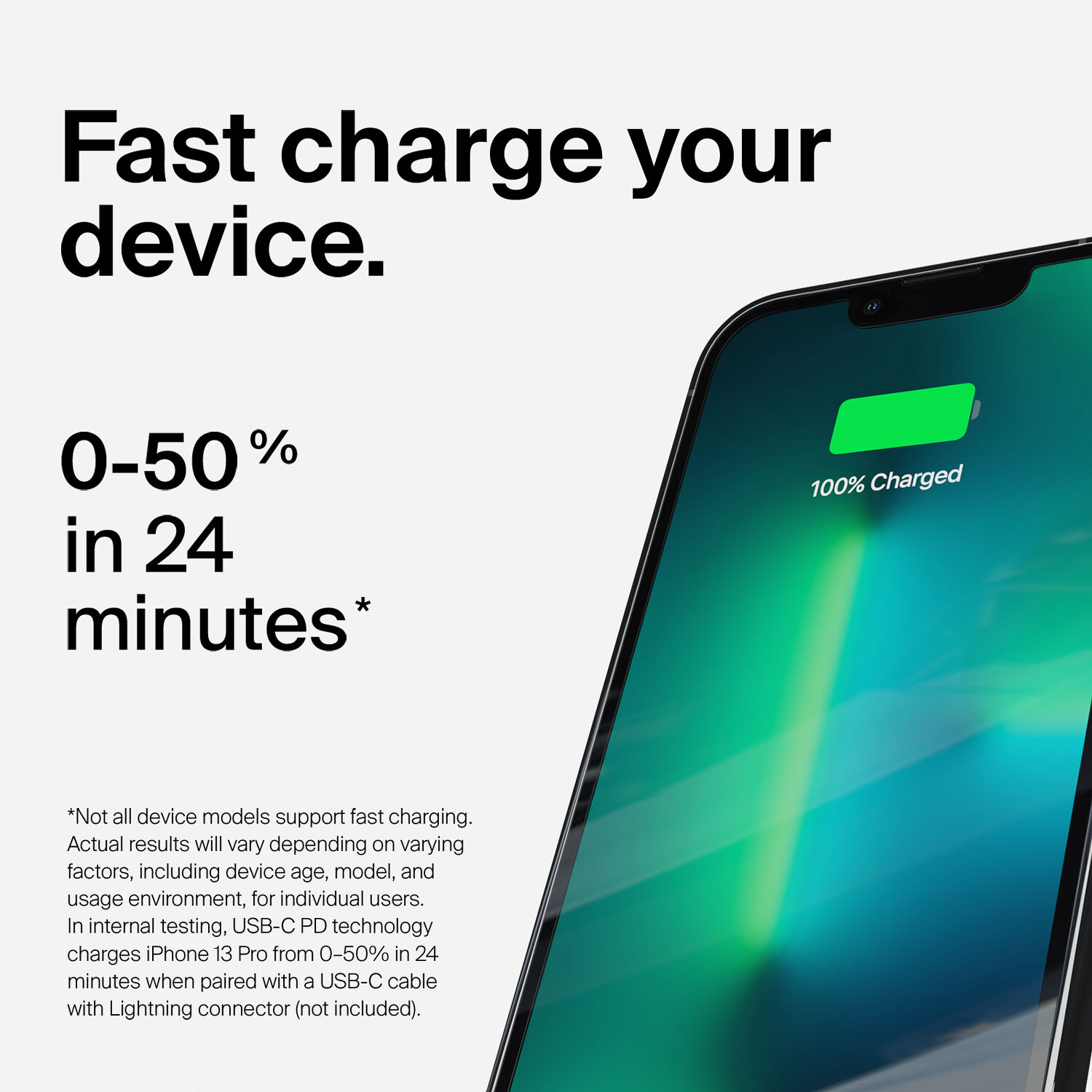 Belkin 30 W PPS USB-C wall charger in white with included 1 m USB-C to USB-C cable — view 9