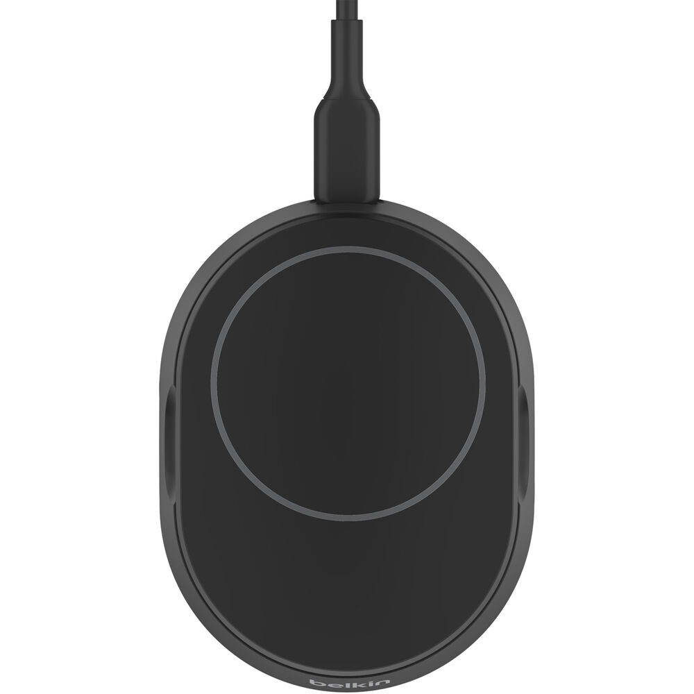 Belkin QI2 Convertible Pad/Stand wireless charger in white, shown in pad and stand positions — view 4