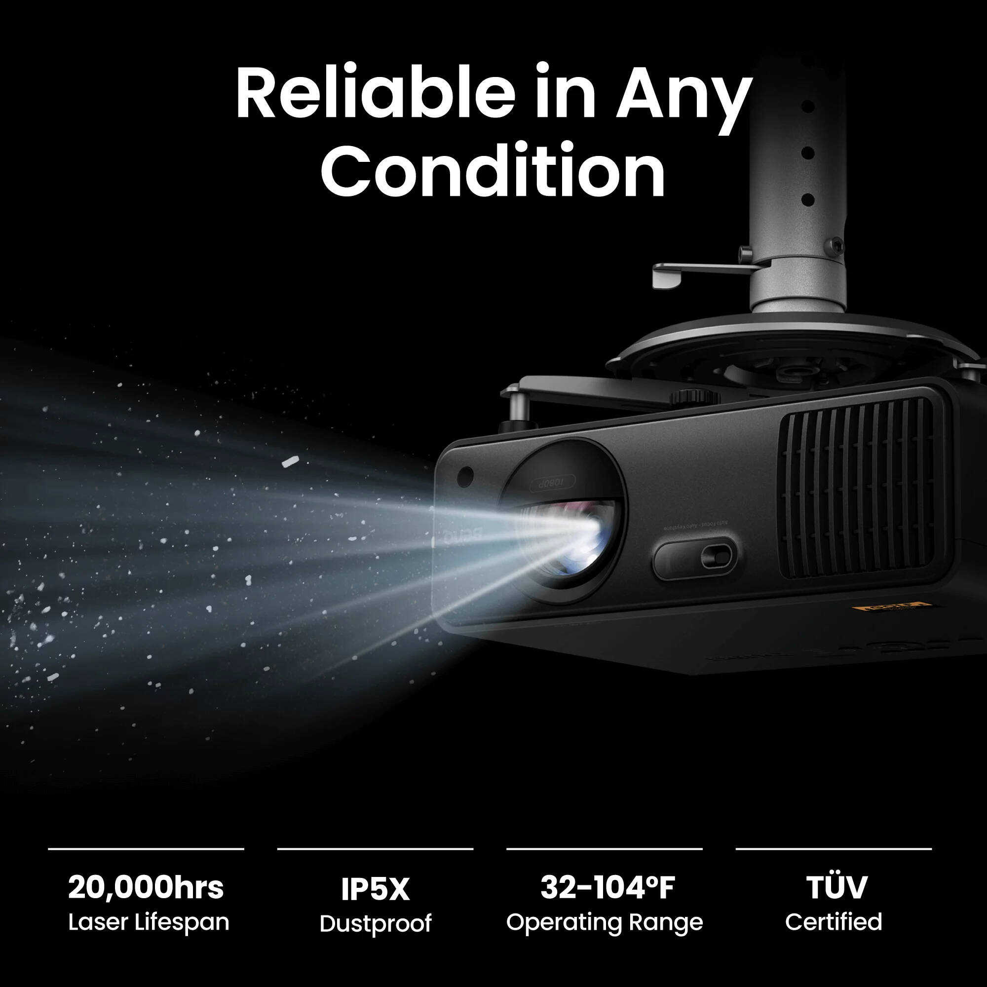 BenQ AH700ST black short throw laser projector for compact rooms — view 12