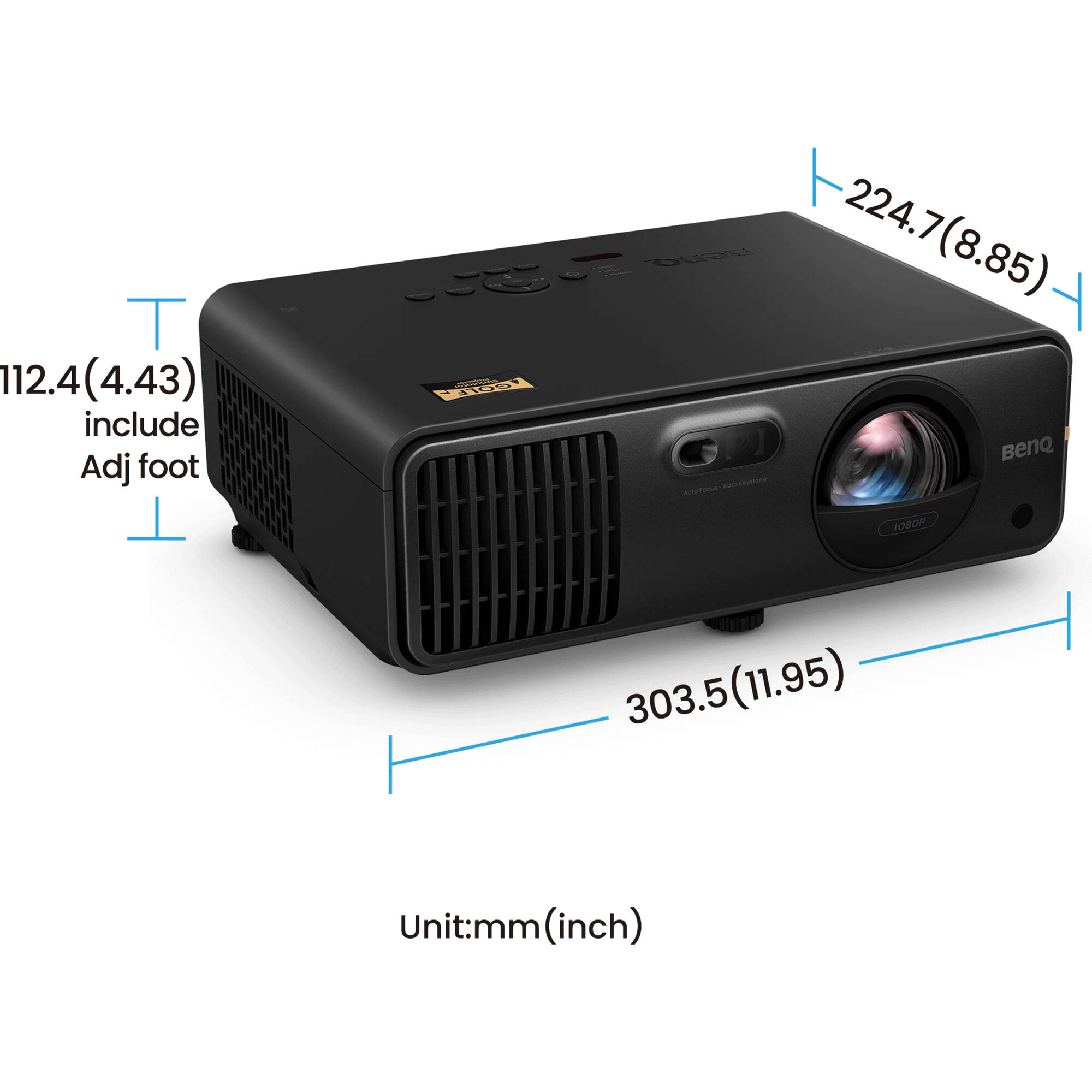 BenQ AH700ST black short throw laser projector for compact rooms — view 4