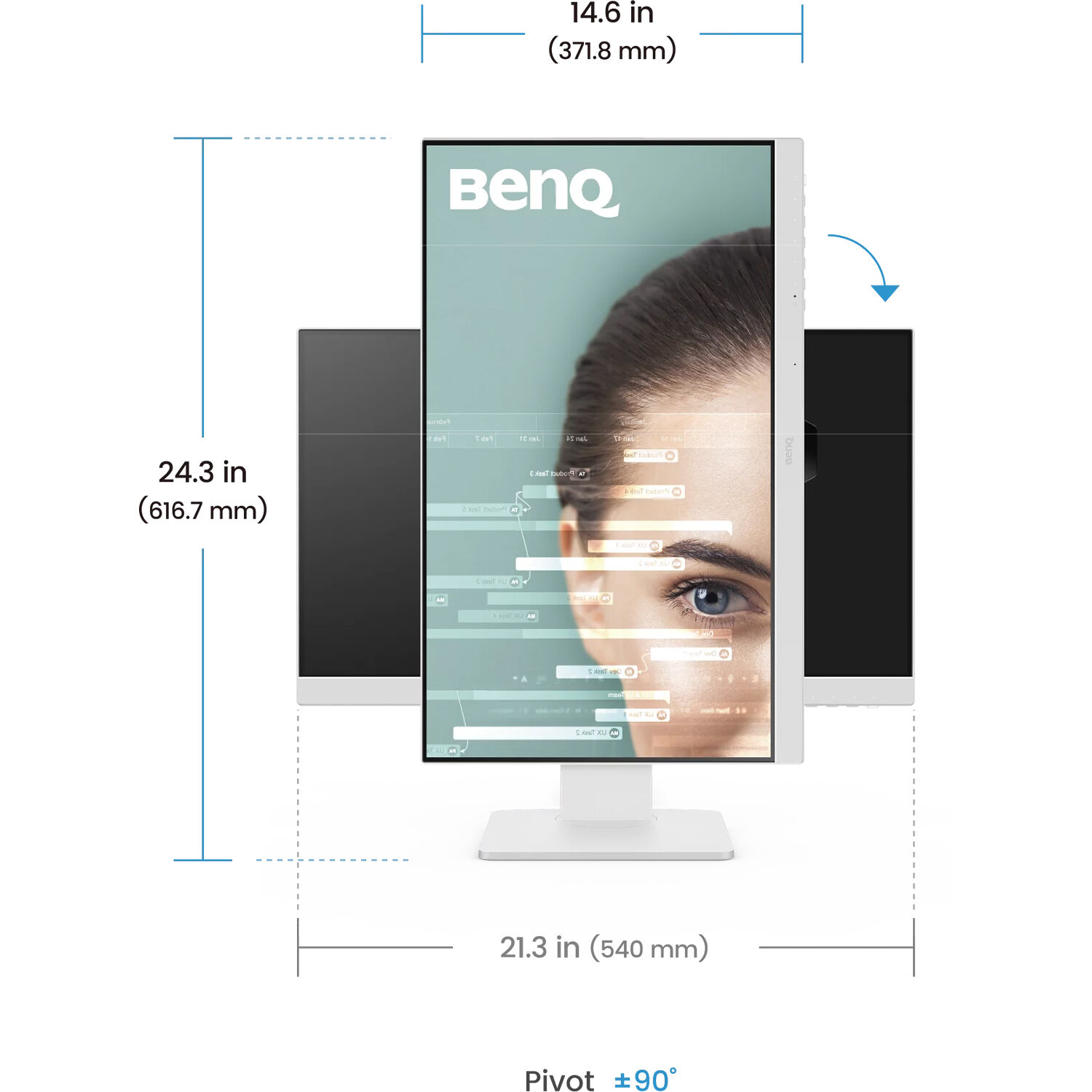 BenQ GW2486TC 23.8-inch IPS monitor with Full HD resolution and 100 Hz refresh rate — view 8