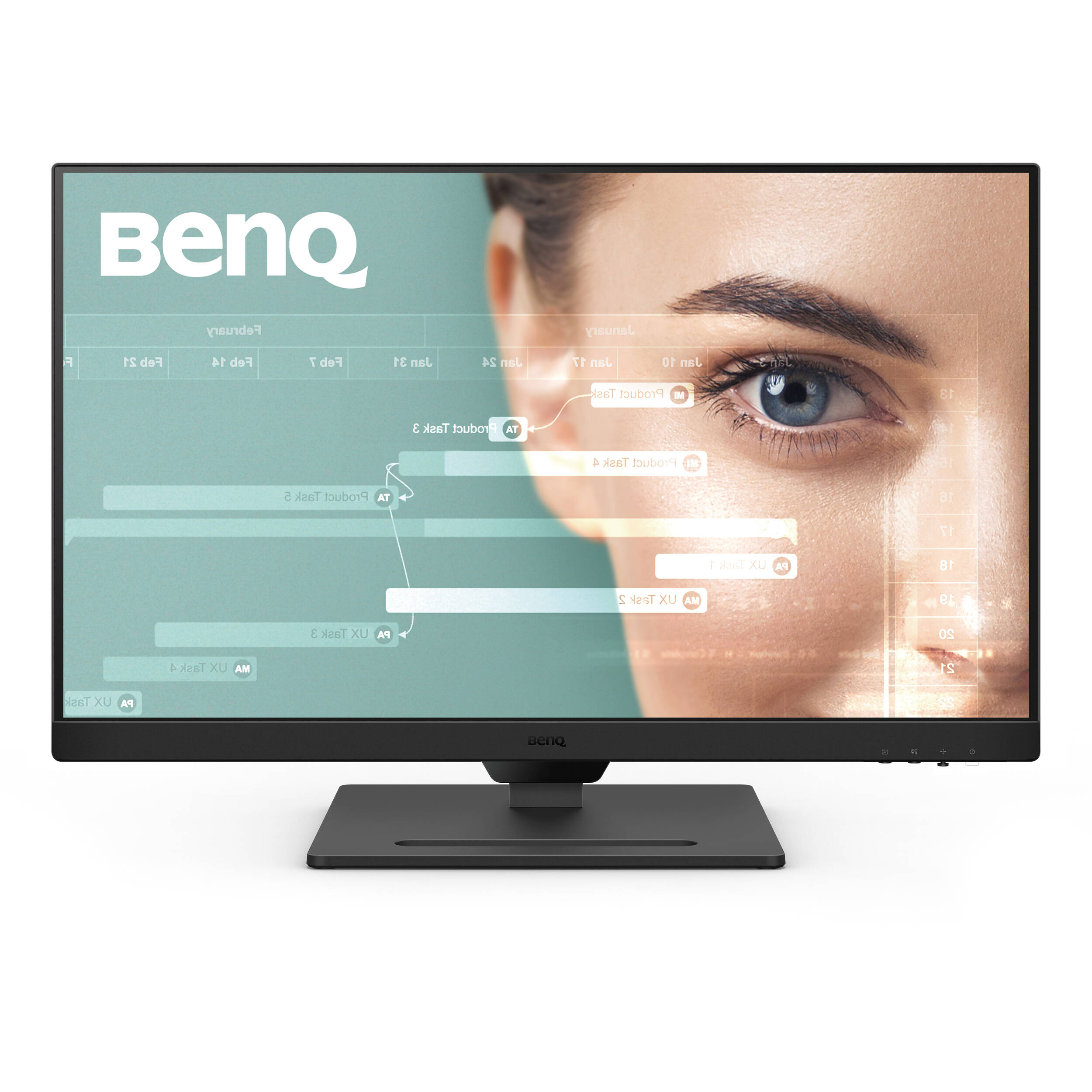 BenQ GW2790T 27-inch IPS Full HD monitor in black with slim bezels — view 8