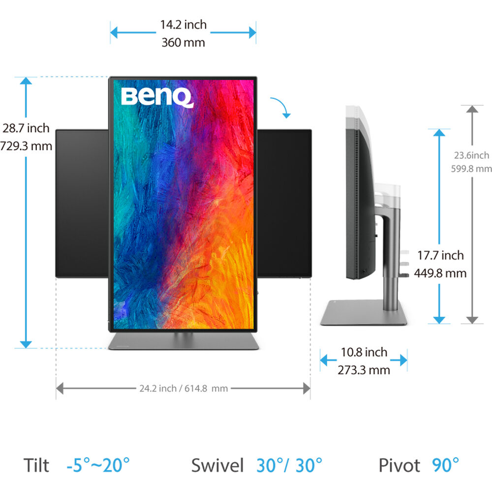 BenQ PD2725U 27-inch professional 4K IPS monitor in dark gray — view 13