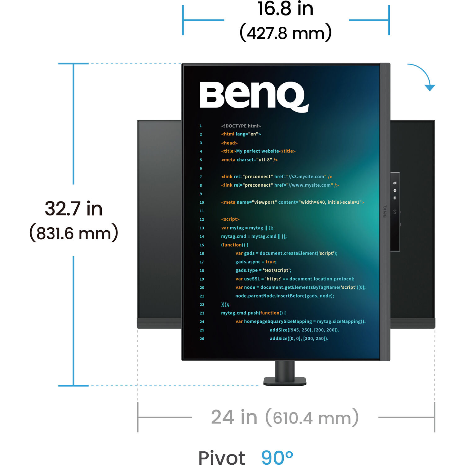 BenQ RD280UA 28-inch 4K IPS monitor with 3:2 aspect ratio and built-in KVM switch — view 10