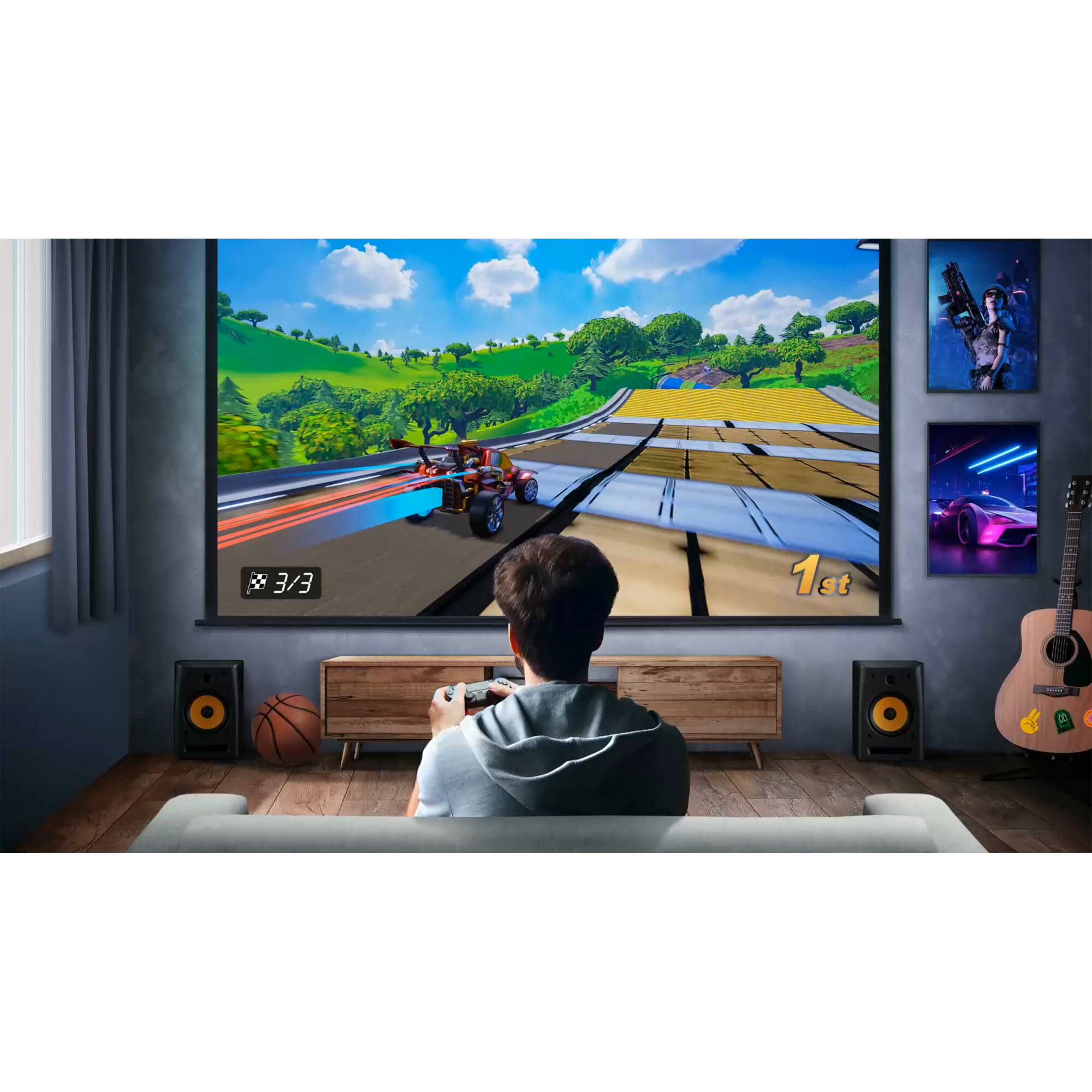 BenQ TK710STI 4K short-throw laser projector in black for bright room installations — view 14