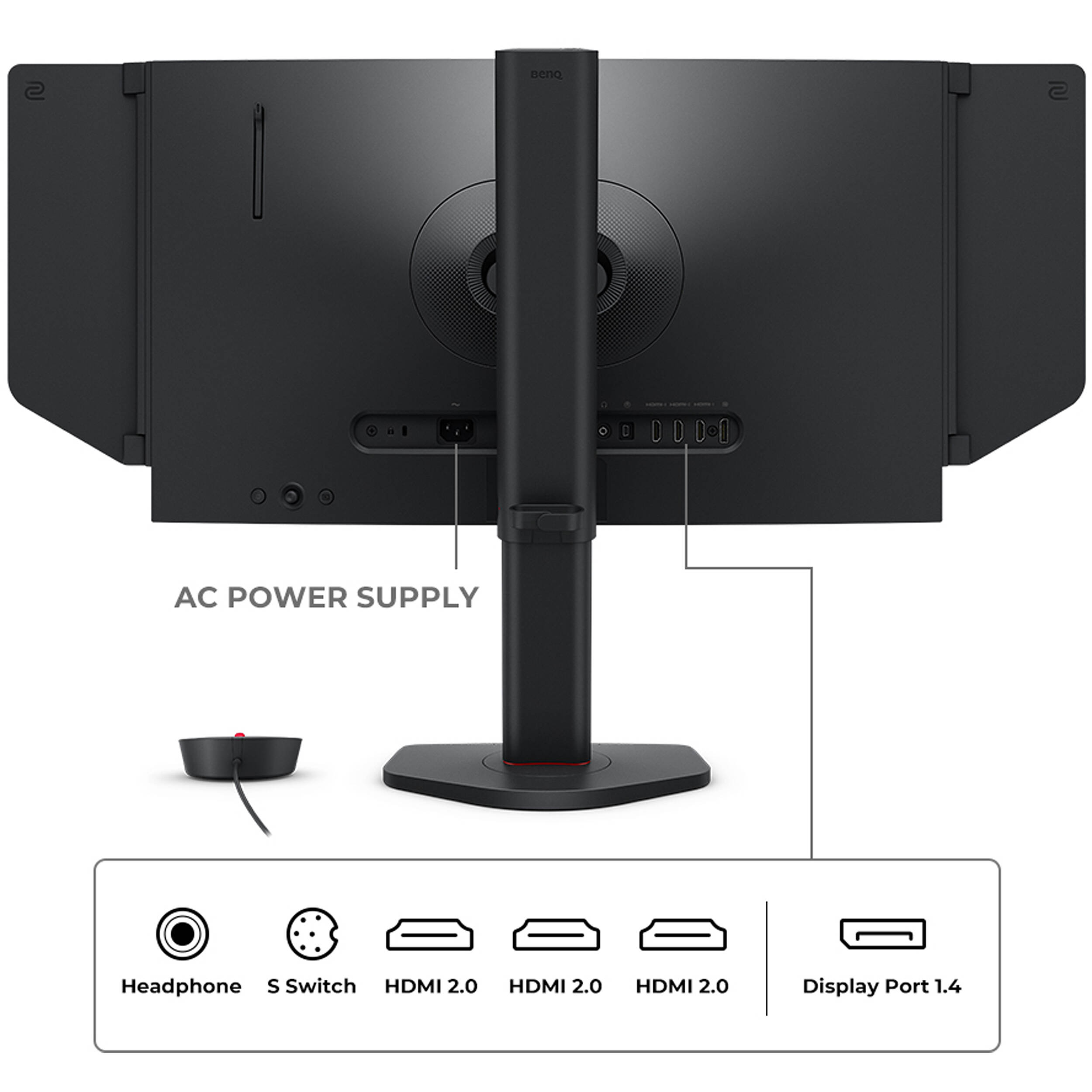 BenQ Zowie XL2566X+ 24.1-inch 400 Hz esports monitor in dark grey with TN panel — view 5