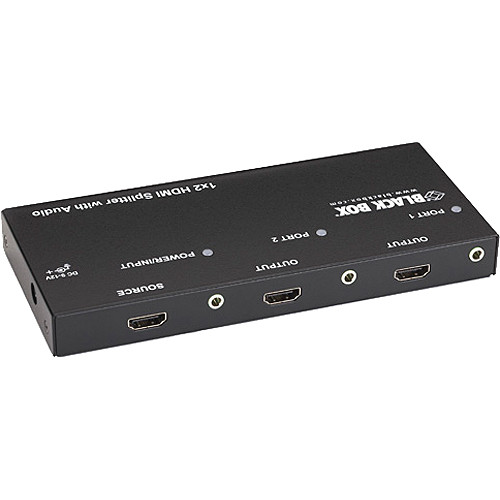 Black Box AVSP-HDMI1X2 1x2 HDMI splitter for duplicating one HDMI source to two displays — view 2