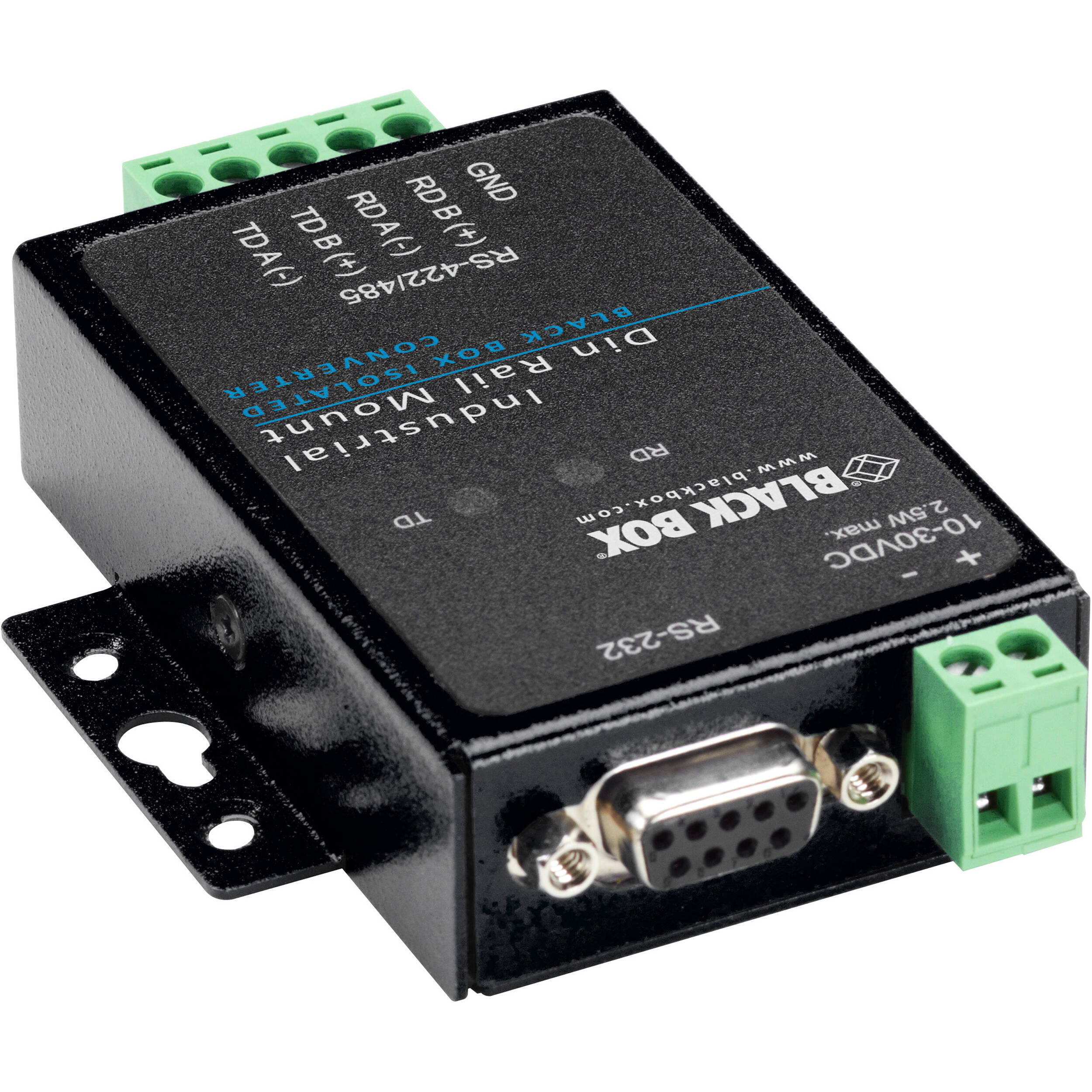 Black Box ICD400A asynchronous RS232 to RS422/485 interface converter with 5-position terminal block — view 2