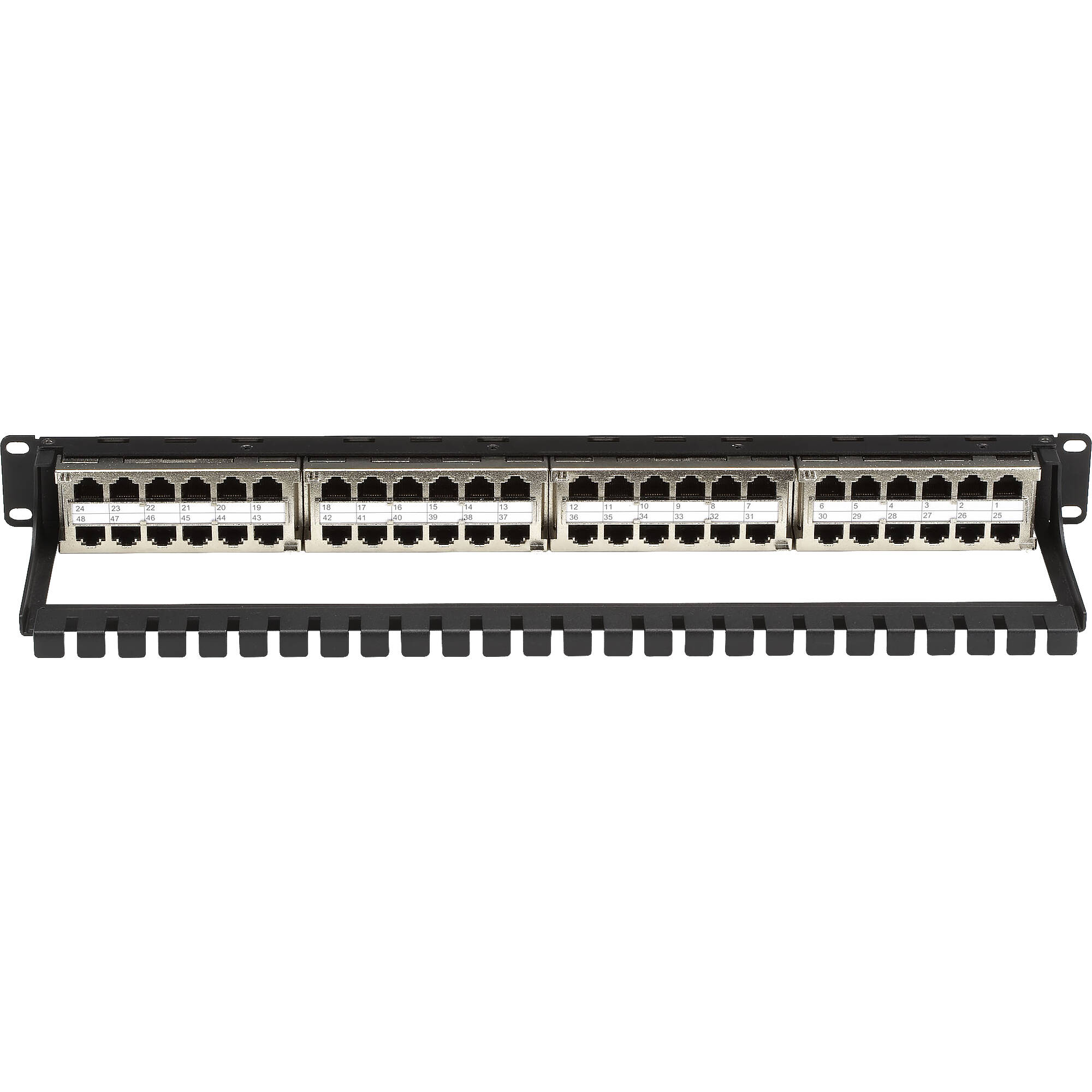 CAT6 Patch Panel Feed-Through High-Density 1U Shielded 48-Port — view 2