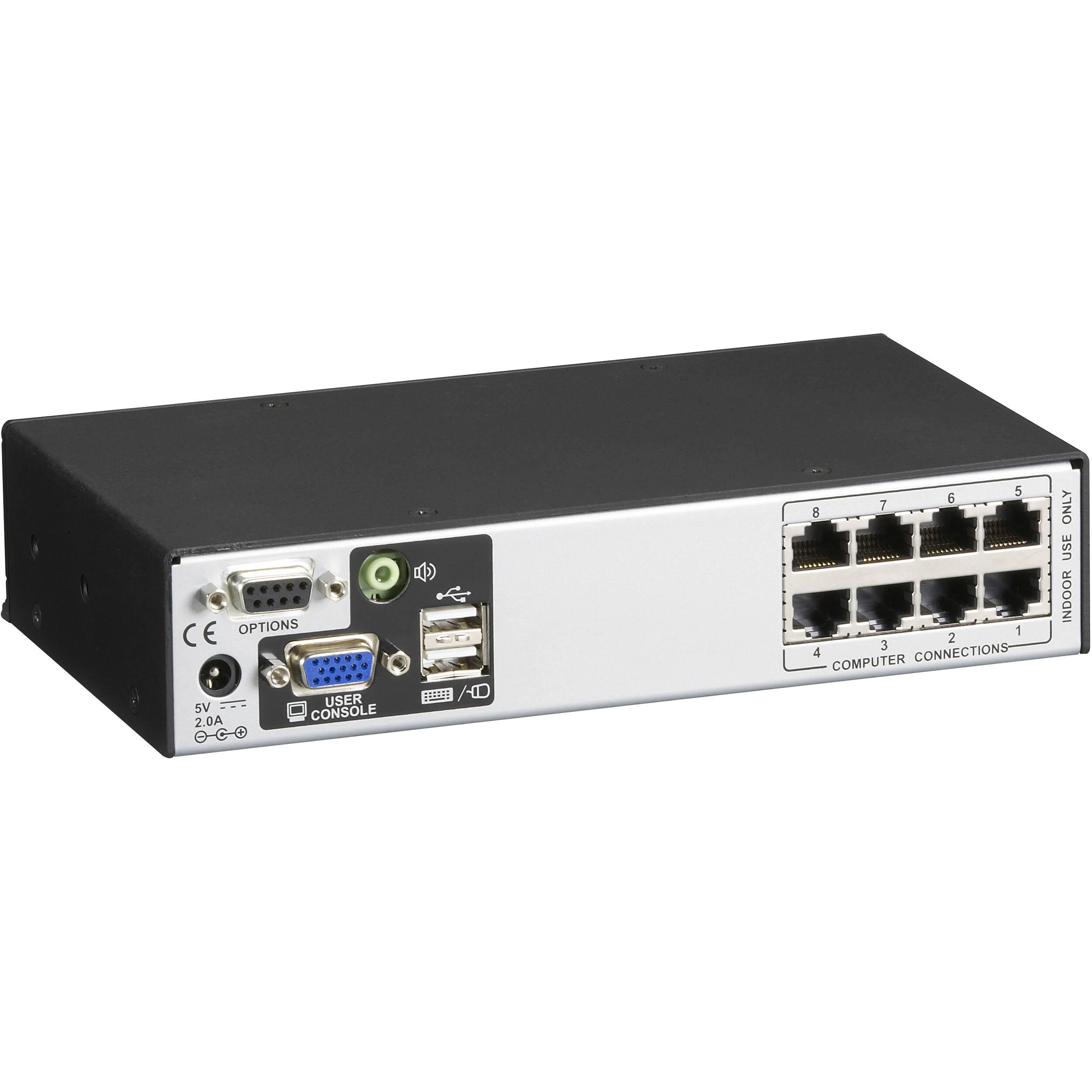 Black Box KV0081A 8-port CATx KVM switch for centralized server access — view 2