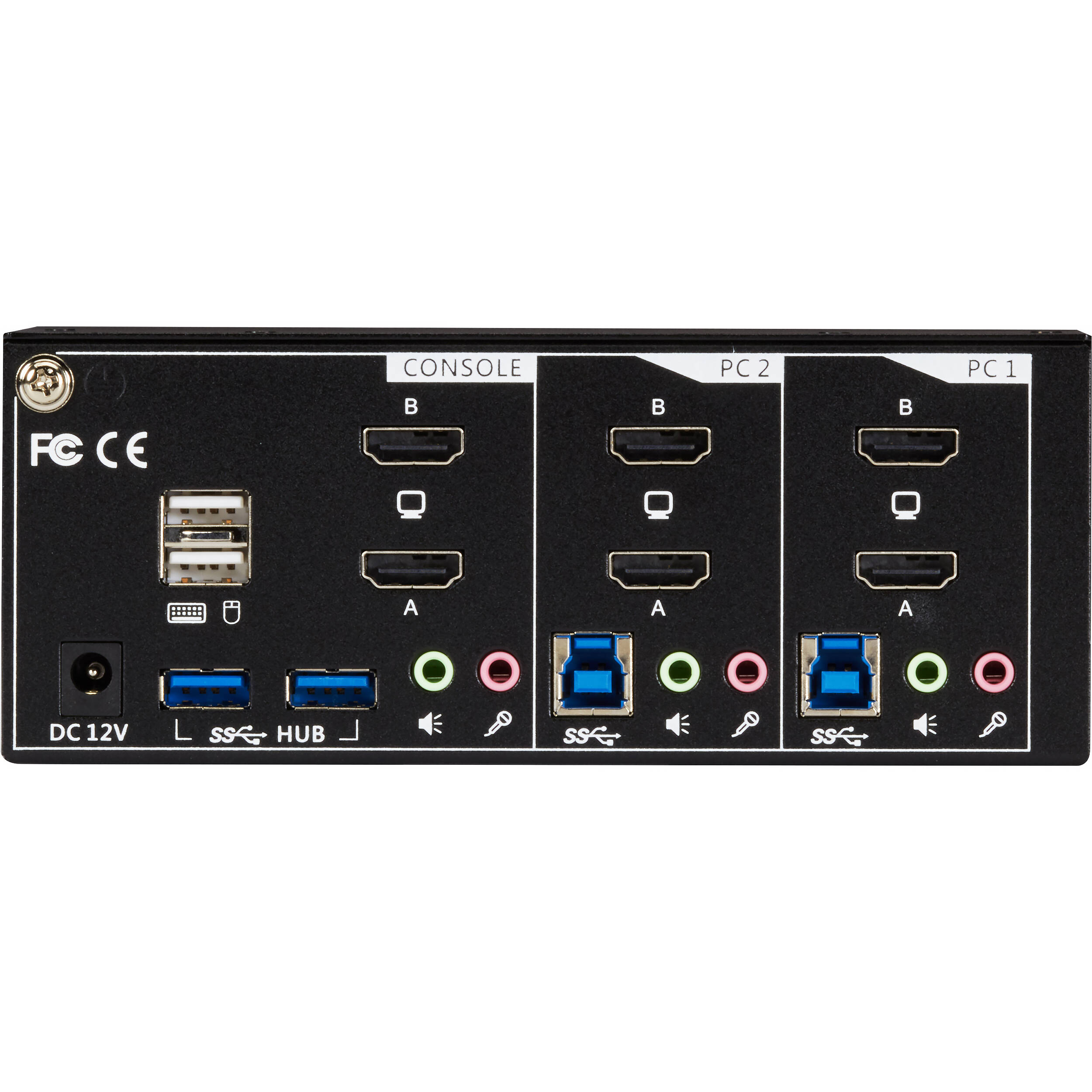 Black Box KV6222H 2-port dual-monitor HDMI KVM switch with 4K 60 Hz support — view 3