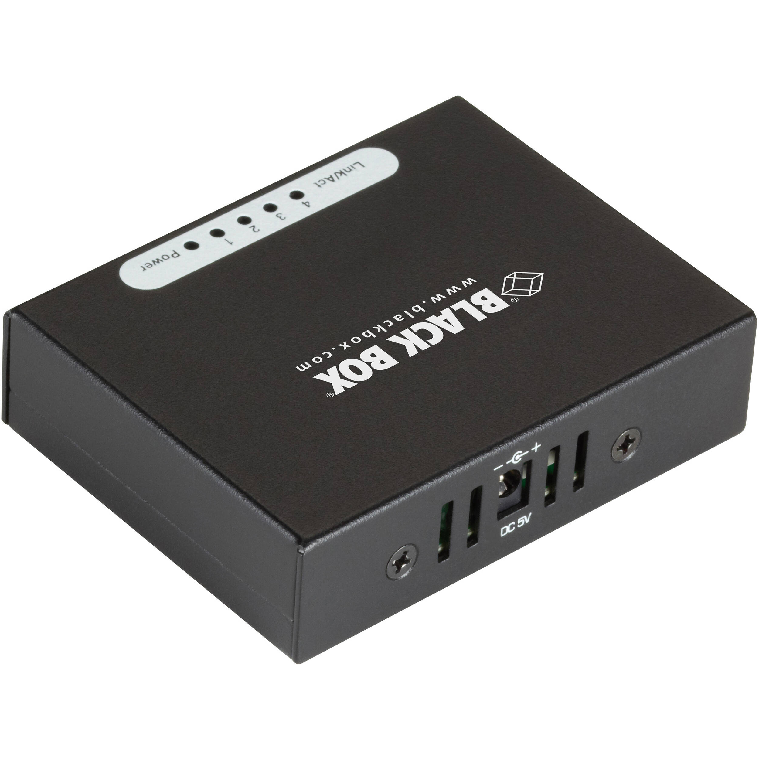 Black Box LGB304AE 4-port Gigabit unmanaged desktop switch with USB power — view 2