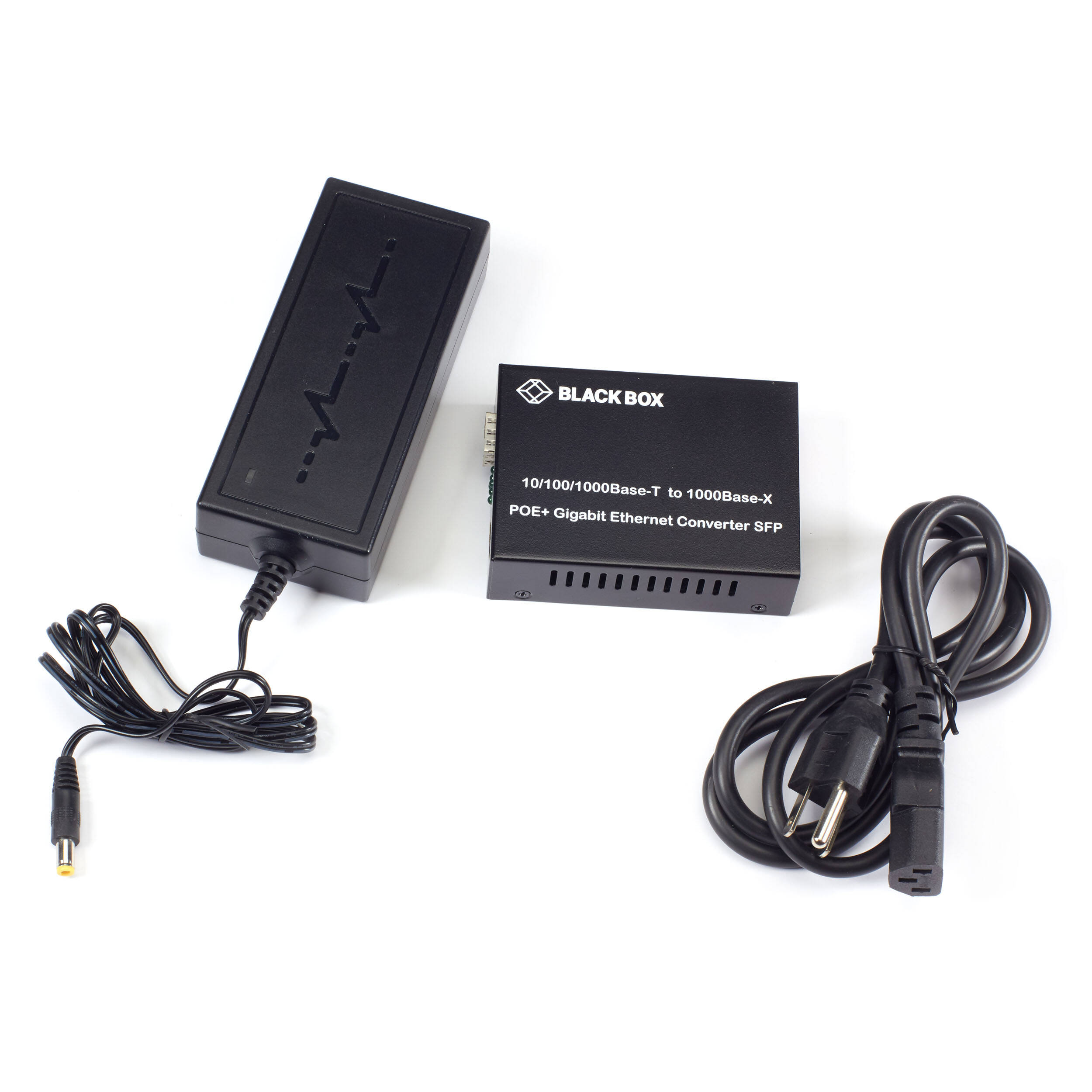 Black Box 10/100/1000 Ethernet PoE+ SFP media converter for copper-to-fiber edge networking — view 4