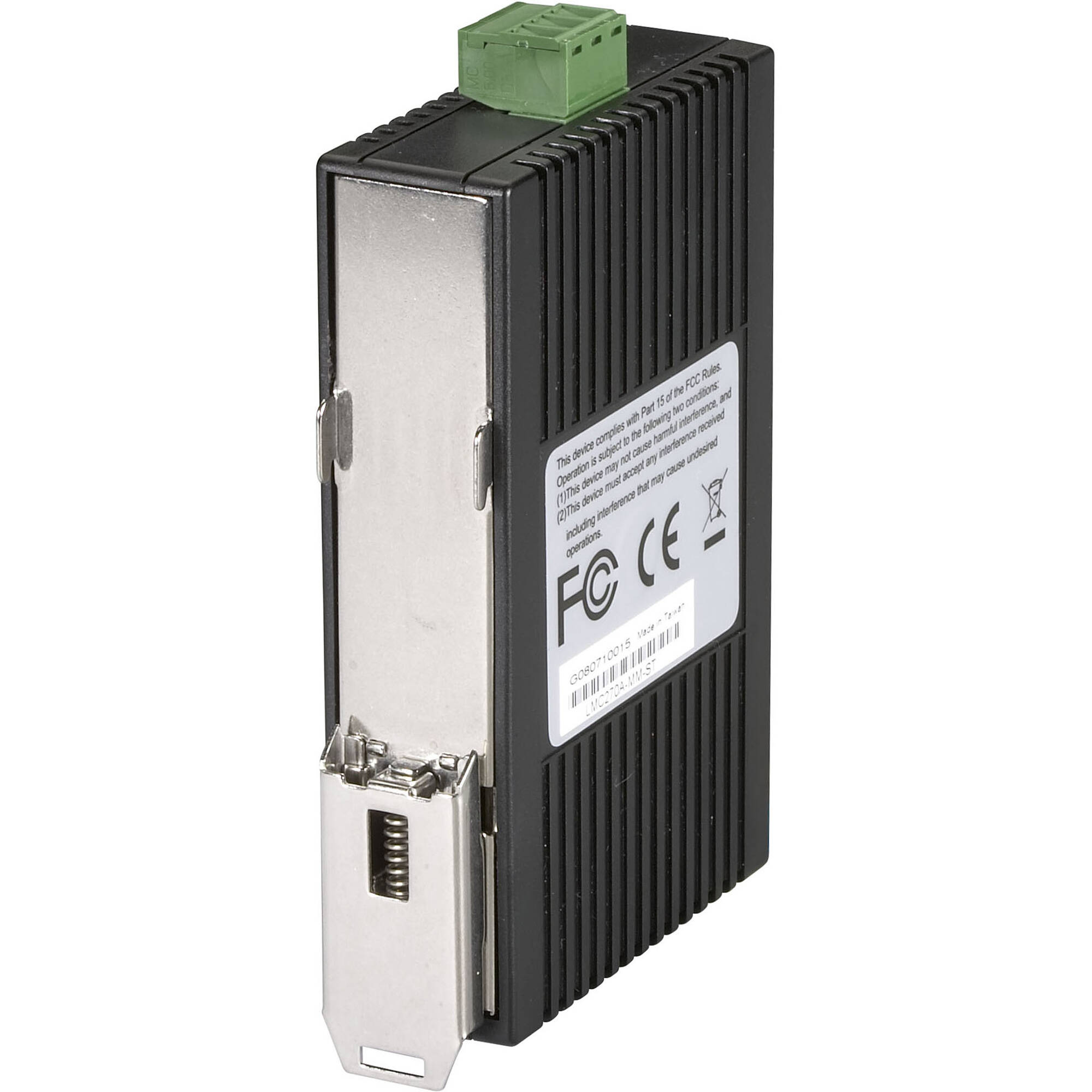 Black Box LMC270A-MM-ST industrial media converter for 10/100-Mbps copper to multimode fiber — view 2