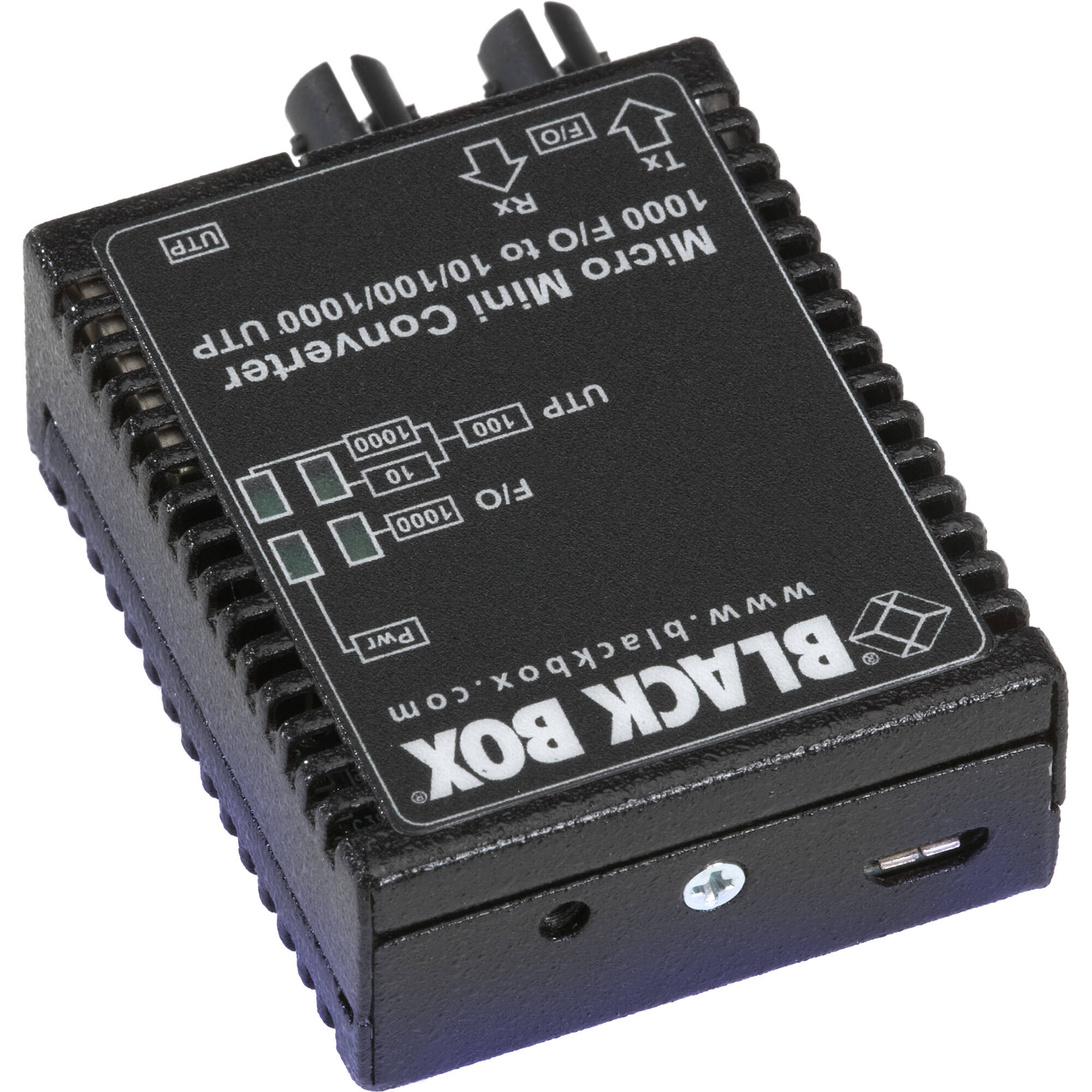 Black Box LMC4001A standalone media converter for 10/100/1000 Ethernet with ST fiber connectivity — view 2