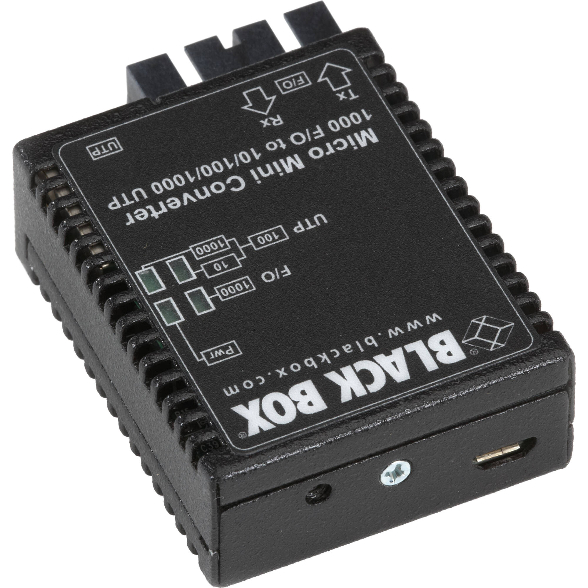Black Box LMC4002A standalone 10/100/1000 SC media converter for copper-to-fiber networking — view 2