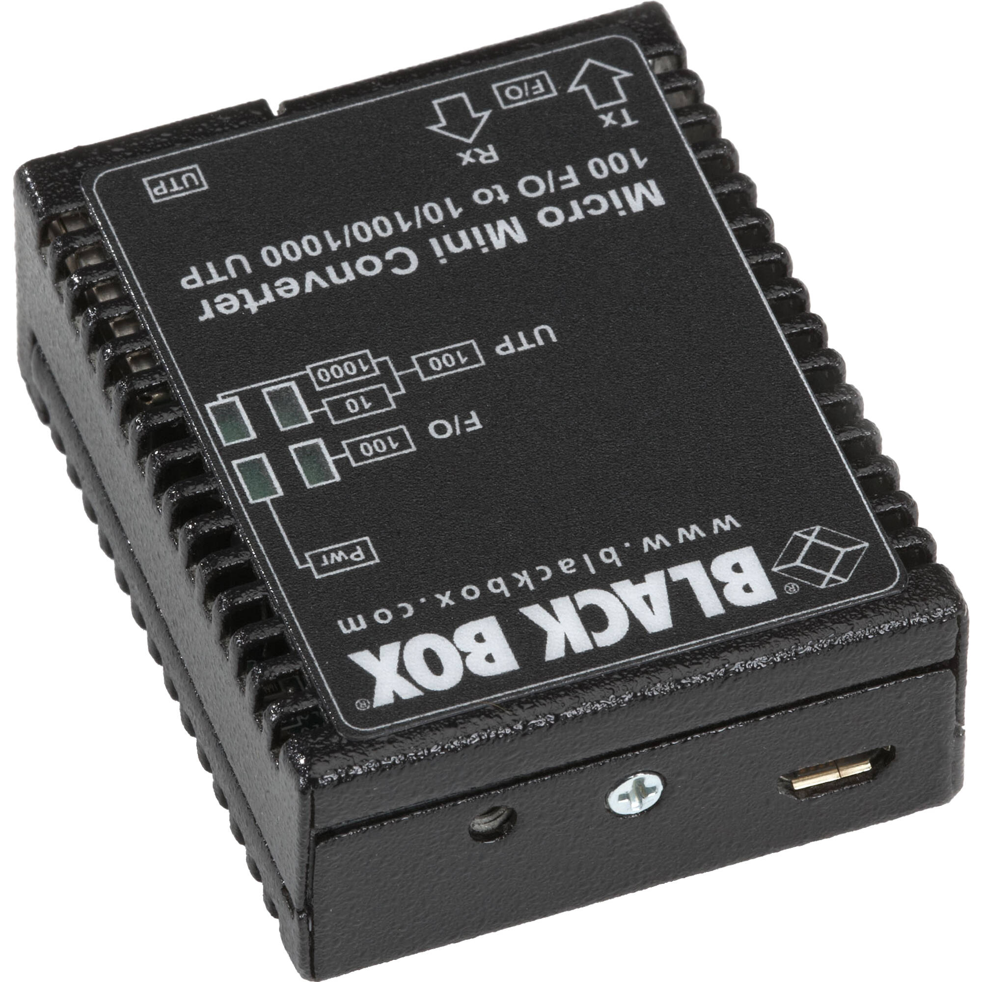 Black Box LMC400A Fast Ethernet media converter for 10/100/1,000-Mbps copper to 100-Mbps fiber conversion — view 2