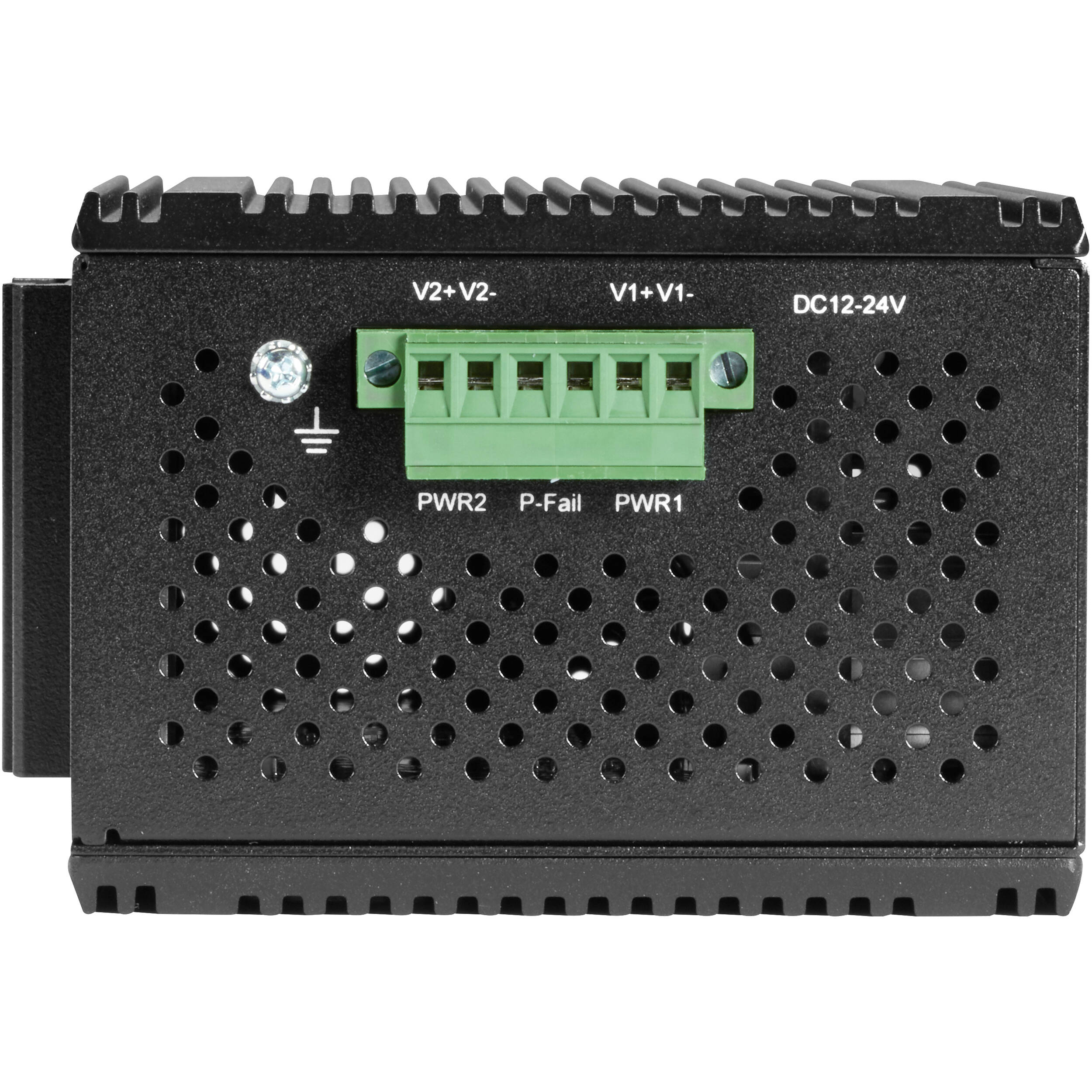 Black Box 10-port industrial unmanaged Gigabit PoE+ switch with 8 PoE ports and 2 uplink ports — view 3