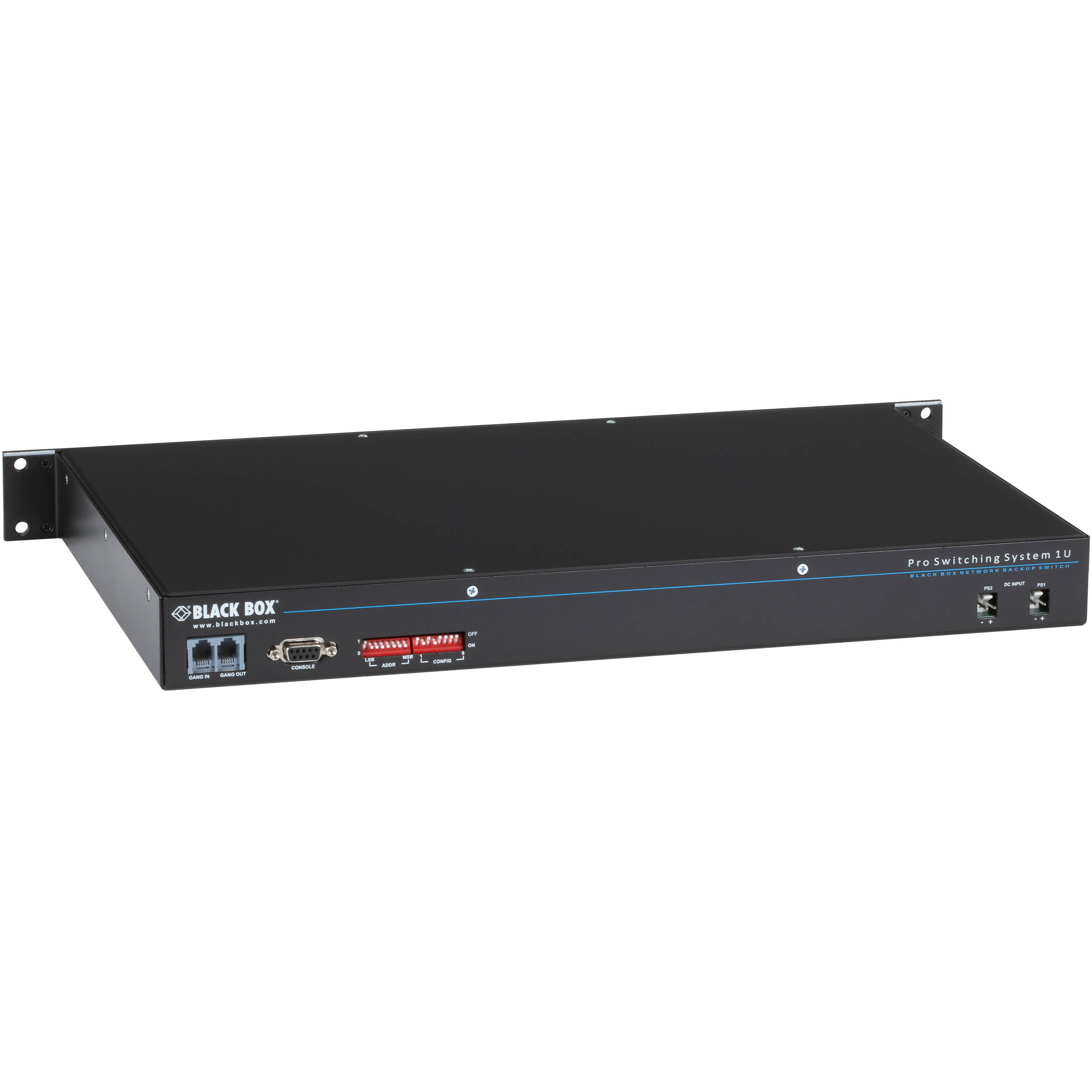 Black Box NBS004MA 1U rackmount gang switch with 4 duplex multimode SC ports — view 2