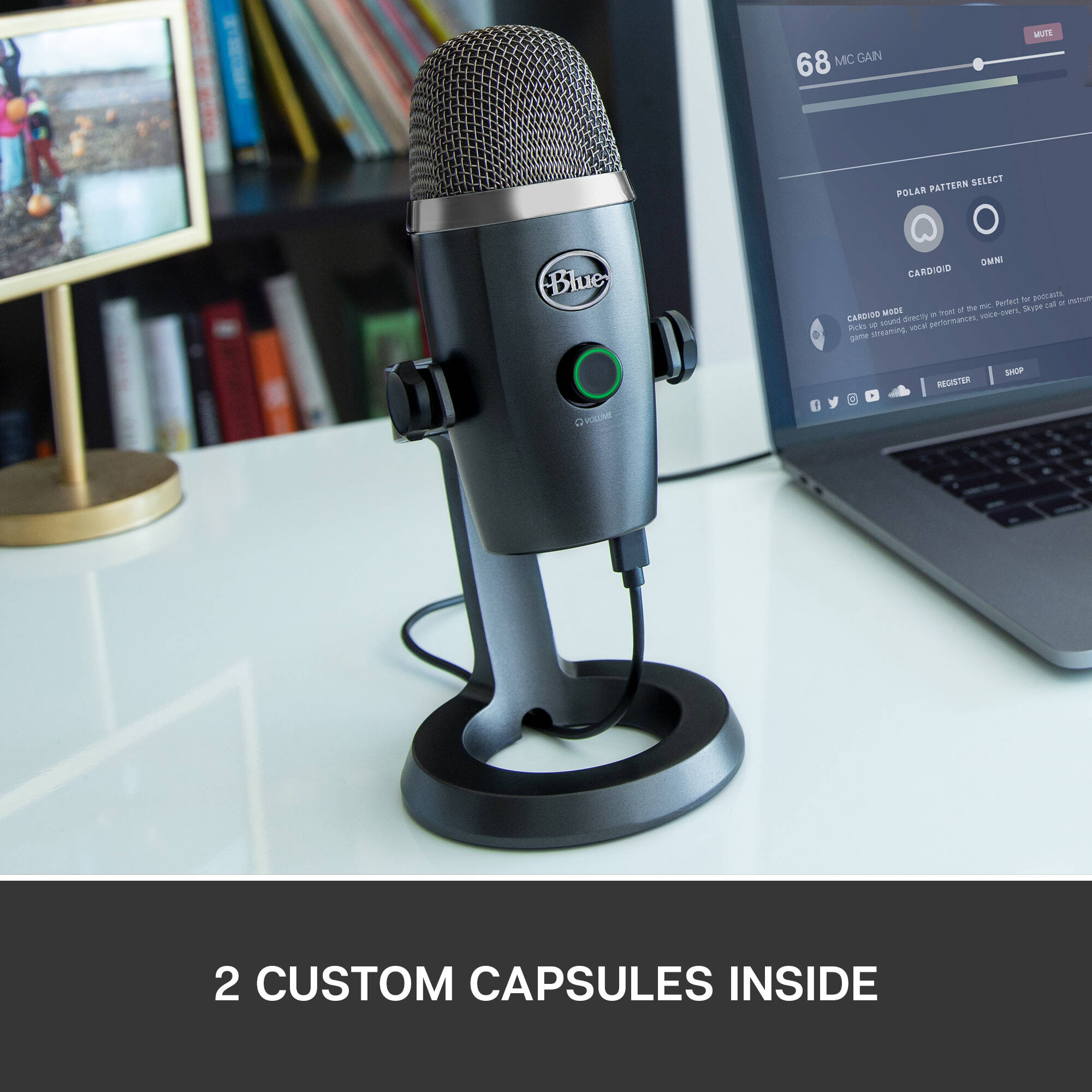 Blue Yeti Nano USB microphone in Shadow Grey for desktop calls and streaming — view 7
