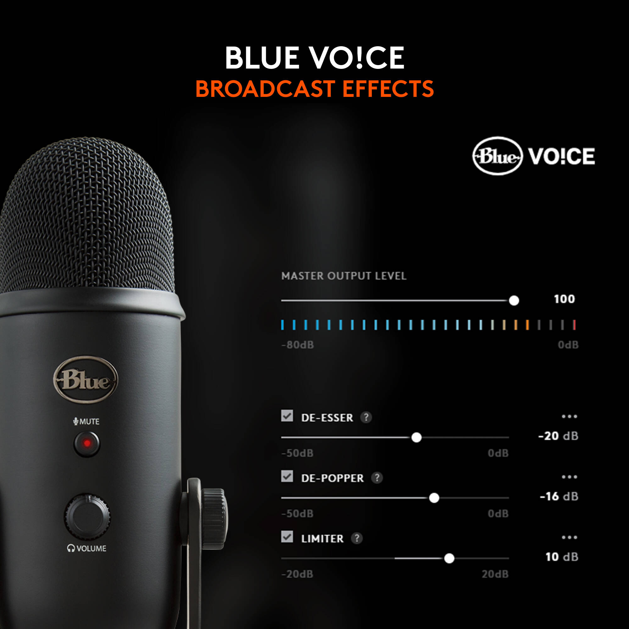 Blue Microphones Blue Yeti USB microphone in Blackout finish, desktop condenser mic — view 4