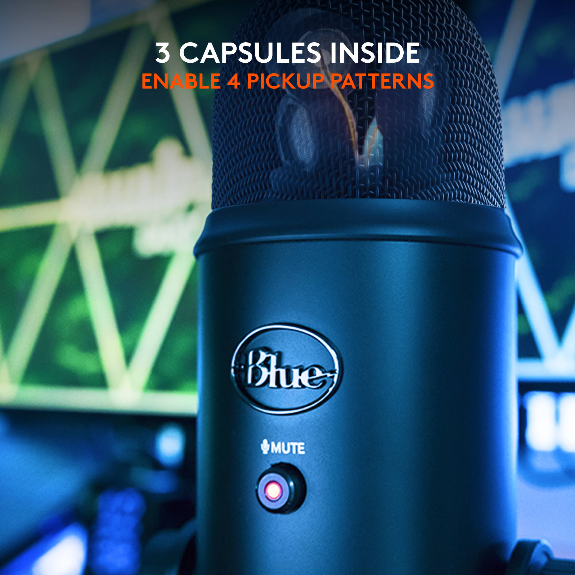 Blue Microphones Blue Yeti USB microphone in Blackout finish, desktop condenser mic — view 5