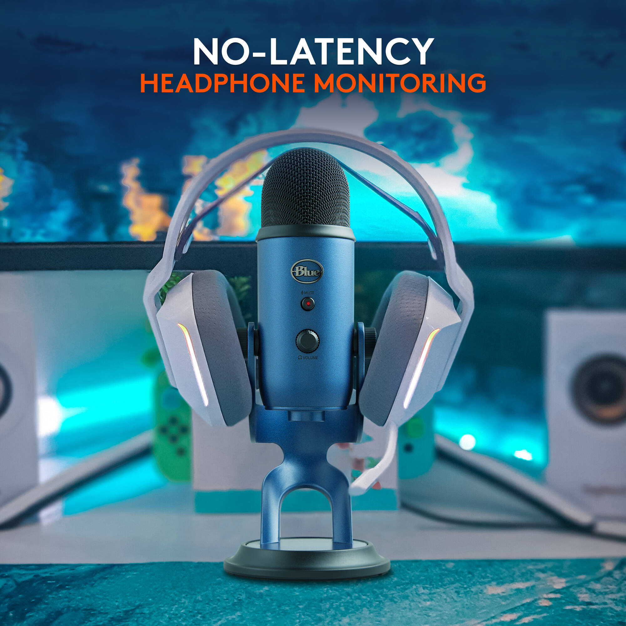 Logitech USB microphone in Midnight Blue with four polar patterns and headphone monitoring — view 5