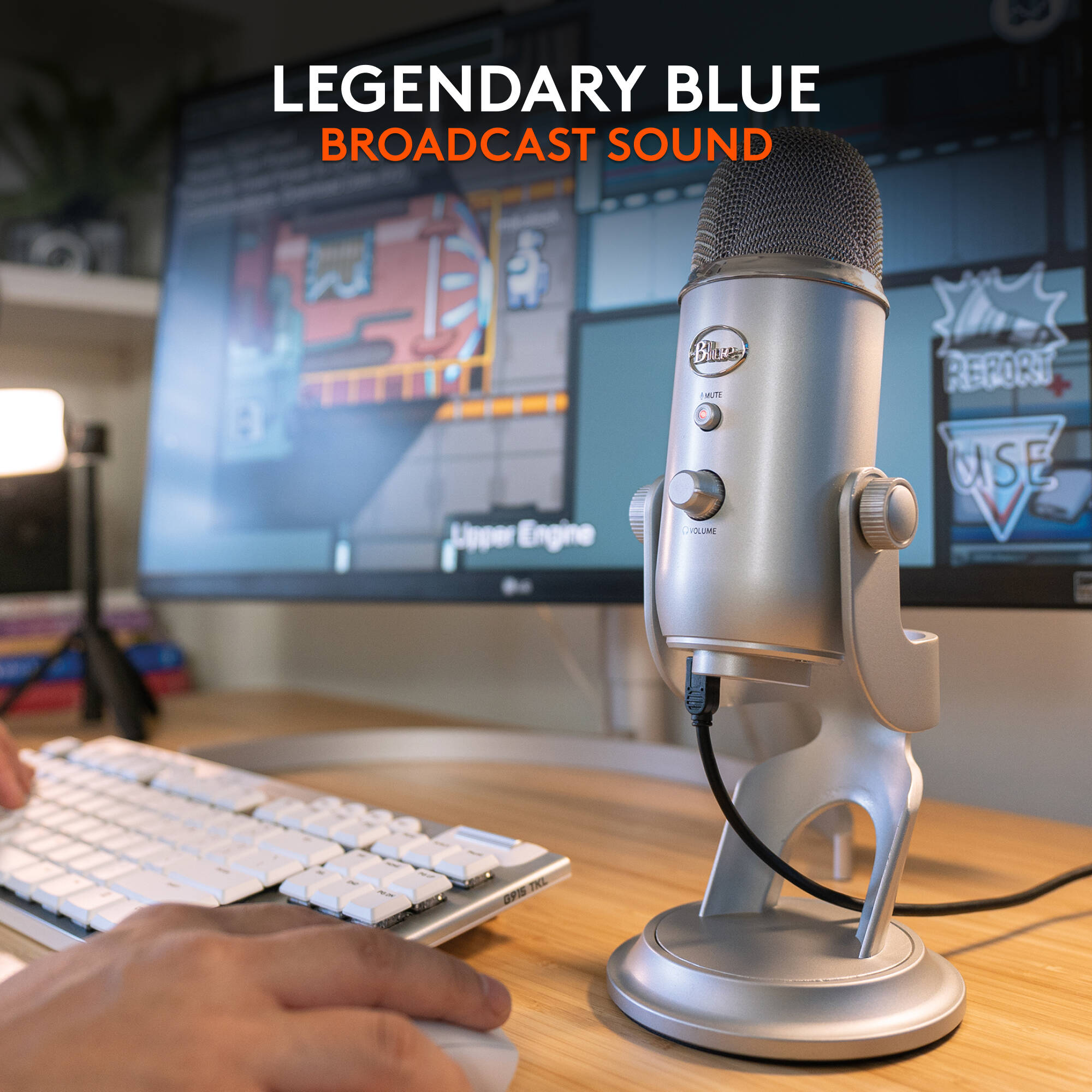 Blue Yeti USB desktop microphone in silver finish — view 2