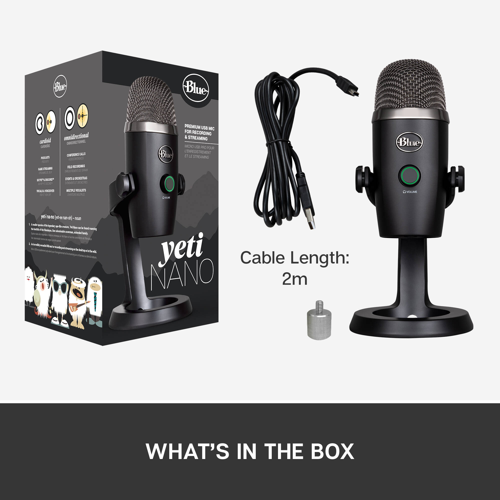 Blue Yeti Nano Black USB desktop microphone for streaming and podcasting — view 9