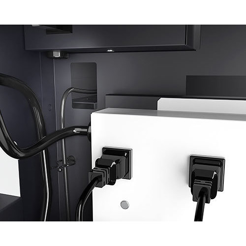 Bretford CUBE Mini 20 unit charging cart in charcoal with back panel and 90 degree outlets — view 6
