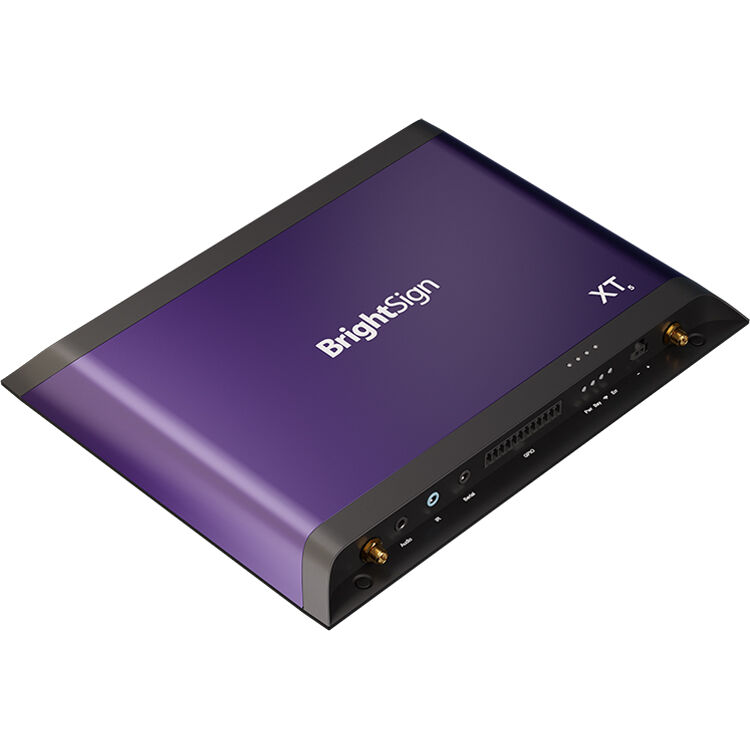 BrightSign XT2145 Expanded I/O media player with dual HDMI out, HDMI in, and USB-C for enterprise signage — view 3