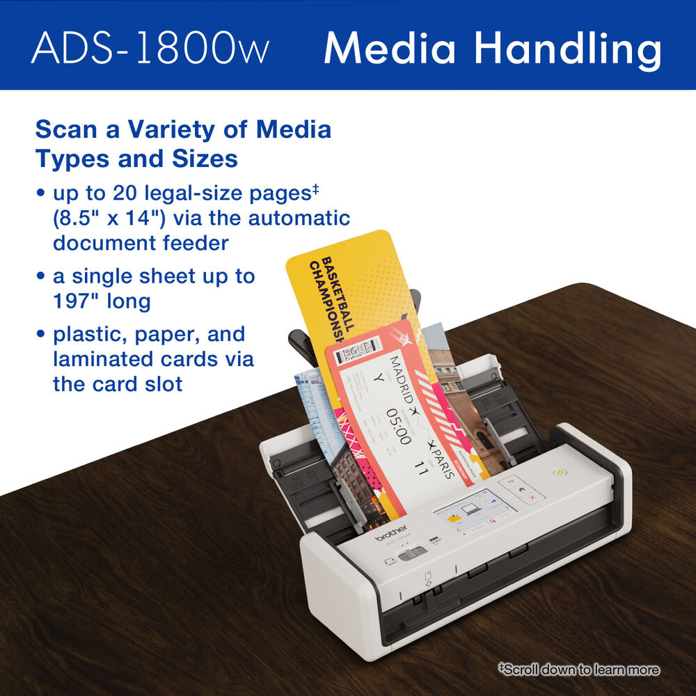Brother ADS-1800W wireless desktop document scanner with duplex scanning — view 4