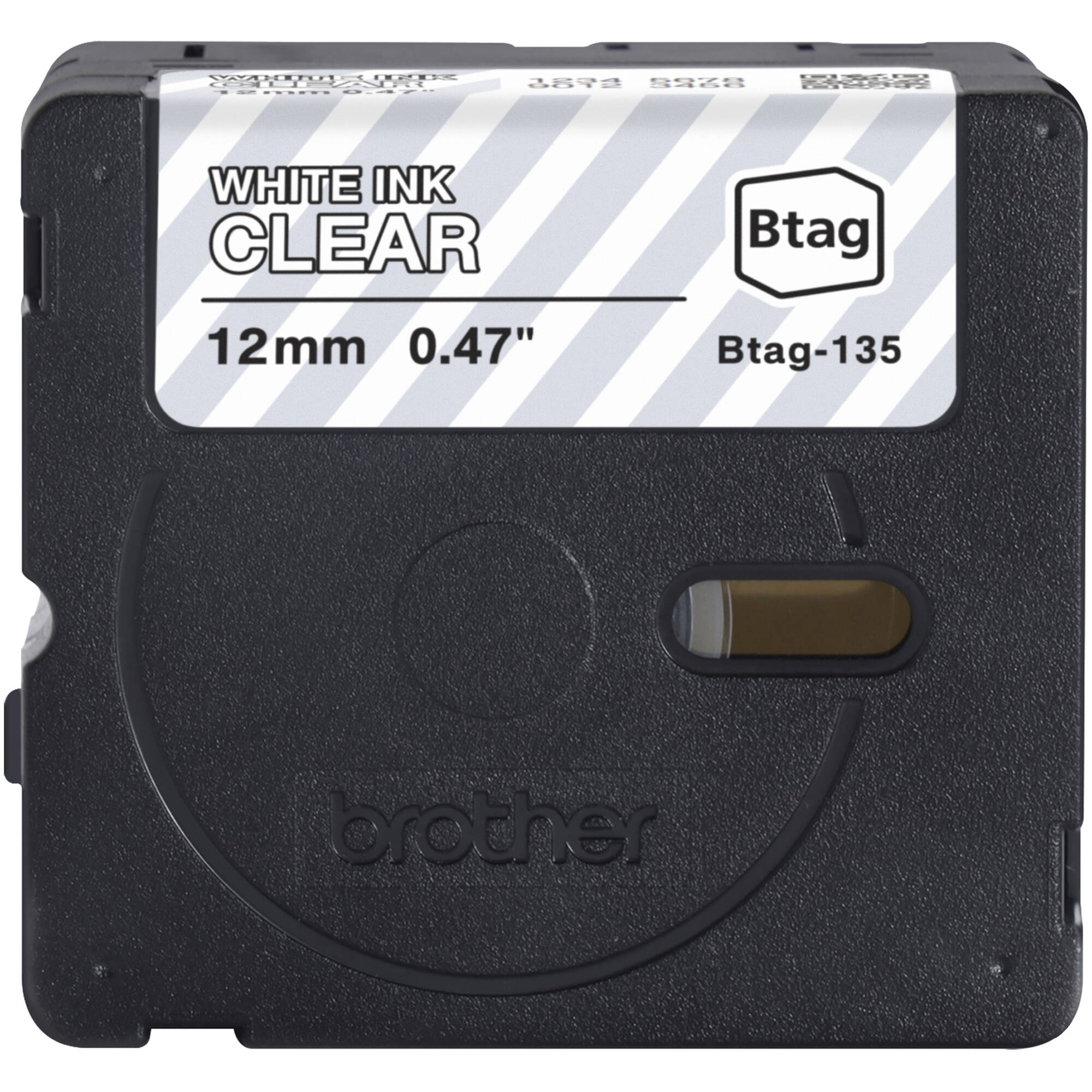 Brother BTAG135 12 mm x 4 m white-on-clear label tape for P-touch printers — view 3