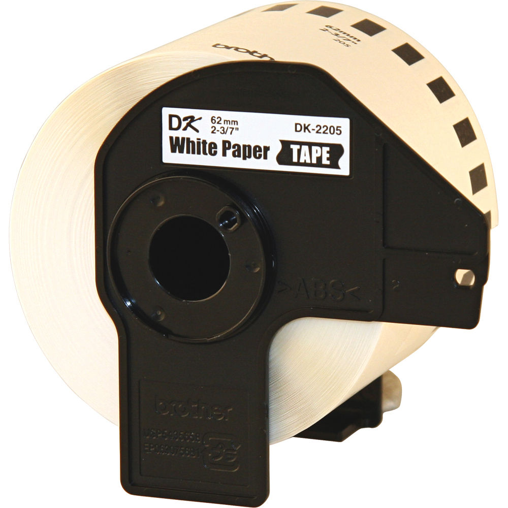 Brother DK2205 continuous paper label roll in black and white for Brother label makers — view 2