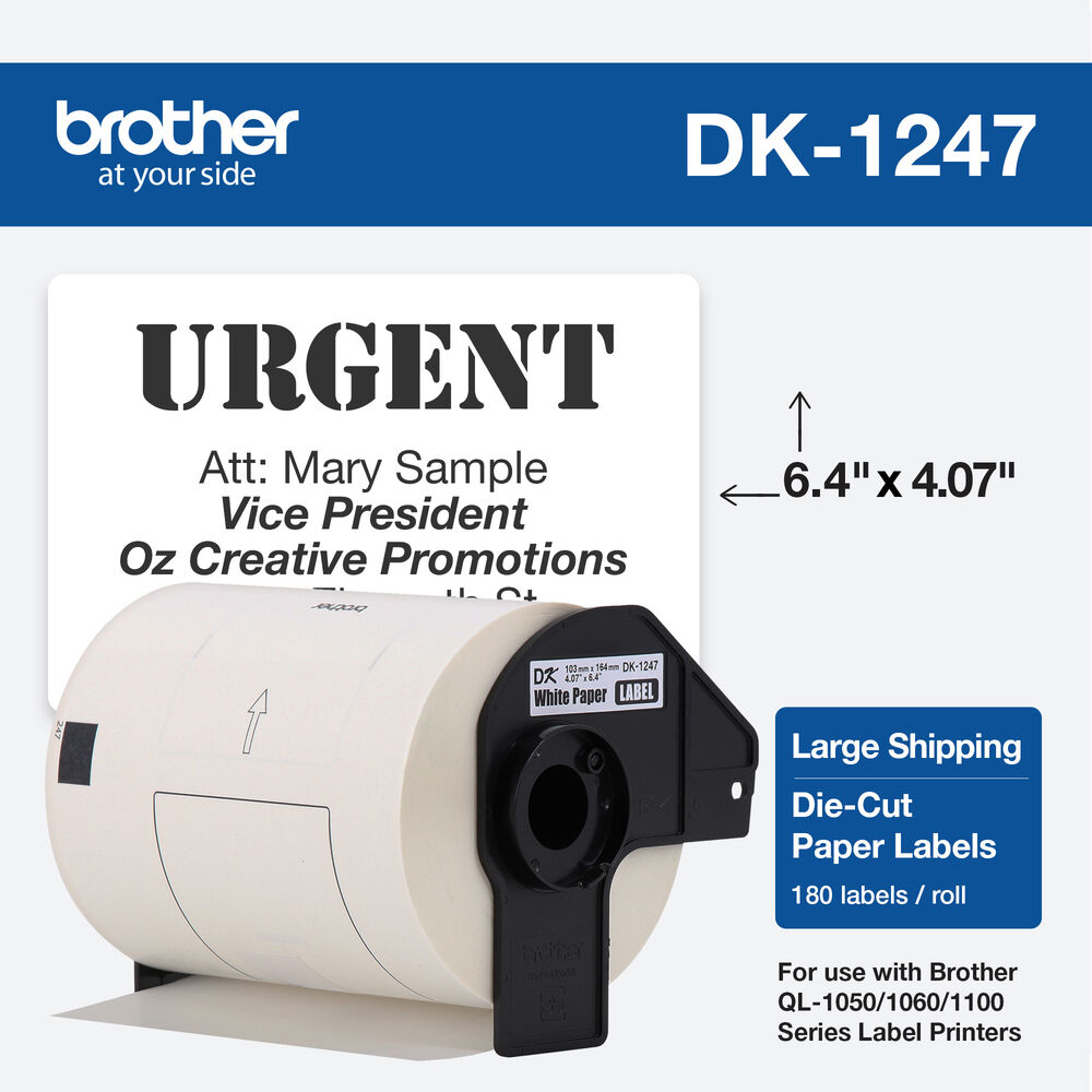Brother DK1247 die-cut large paper shipping labels for 4 in x 6 in shipping applications — view 4