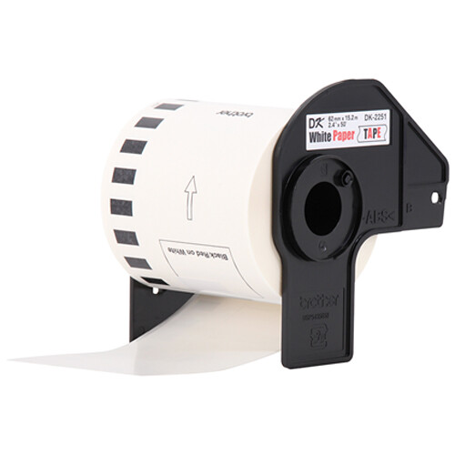 Brother DK2251 continuous length white paper label roll, 2 2/5 inch width for Brother QL printers — view 3
