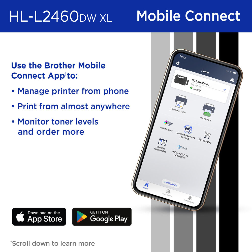 BROTHER INTL (PRINTERS) BROTHER HL-L2460DW XL PRINTER BROTHER HL-L2460DW XL MONO LASER — view 5