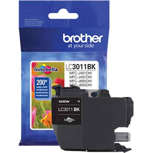 Brother LC3011BK standard yield black ink cartridge for compatible Brother inkjet printers — view 4