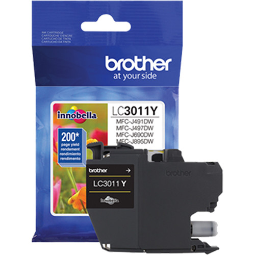Brother LC3011Y standard yellow ink cartridge for MFC-J491DW, MFC-J497DW, MFC-J690DW, and MFC-J895DW printers — view 4