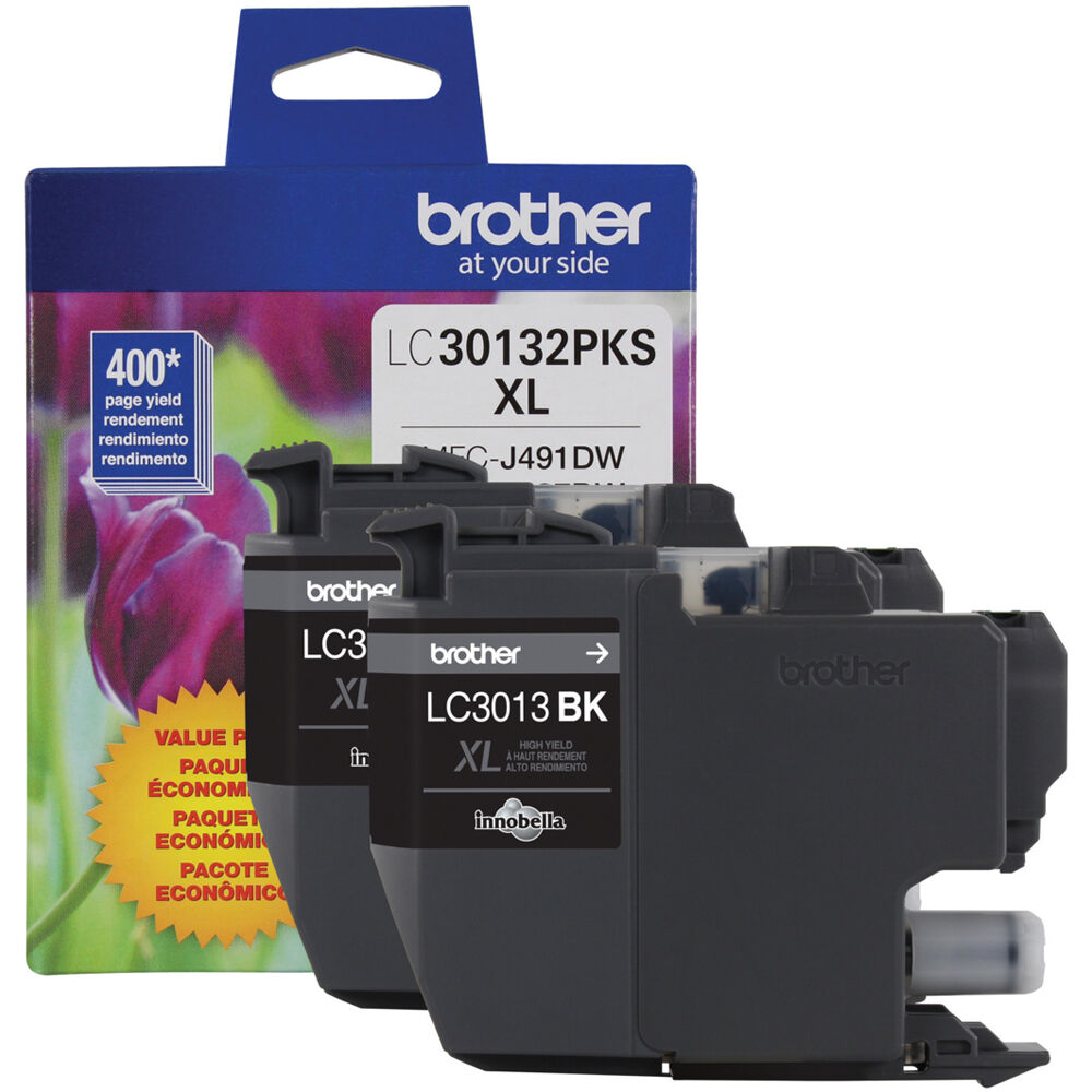 Brother LC30132PKS high-yield black ink 2-pack for compatible Brother inkjet printers — view 3