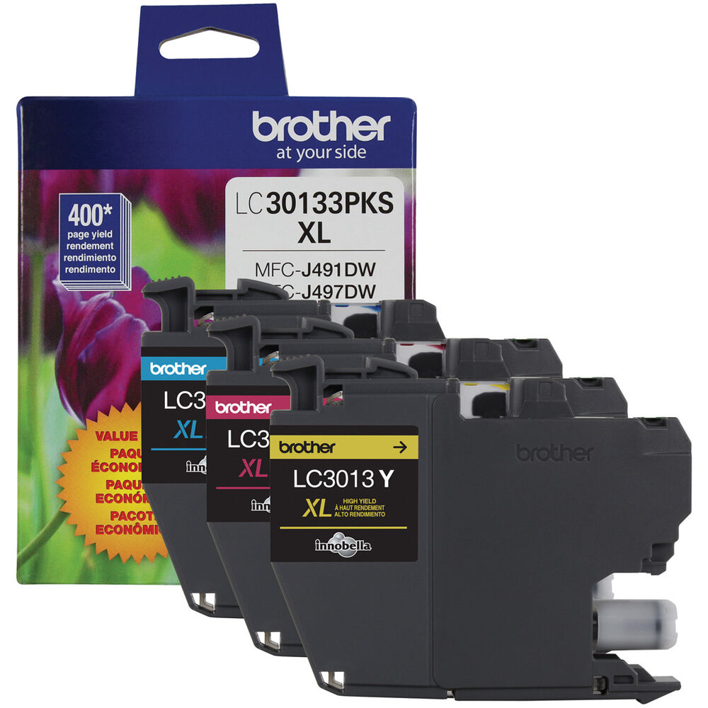 Brother LC30133PKS high-yield 3-pack color ink cartridges cyan magenta yellow — view 3