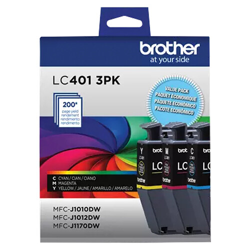 Brother LC4013PKS standard yield color ink cartridge 3-pack with cyan magenta and yellow — view 3
