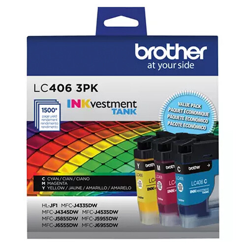 Brother LC4063PKS 3-pack standard yield cyan, magenta, and yellow ink cartridges — view 3