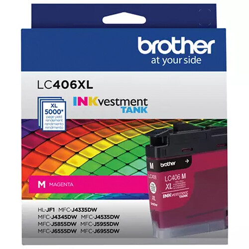 Brother LC406XLMS high-yield magenta ink cartridge OEM supply for select Brother printers — view 3