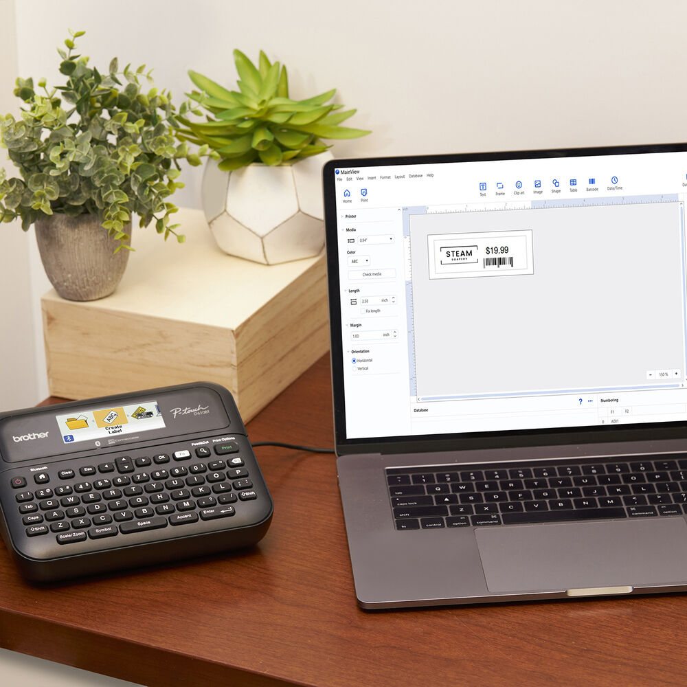 Brother P-touch PT-D610BT desktop label maker with Bluetooth connectivity for professional labeling — view 2