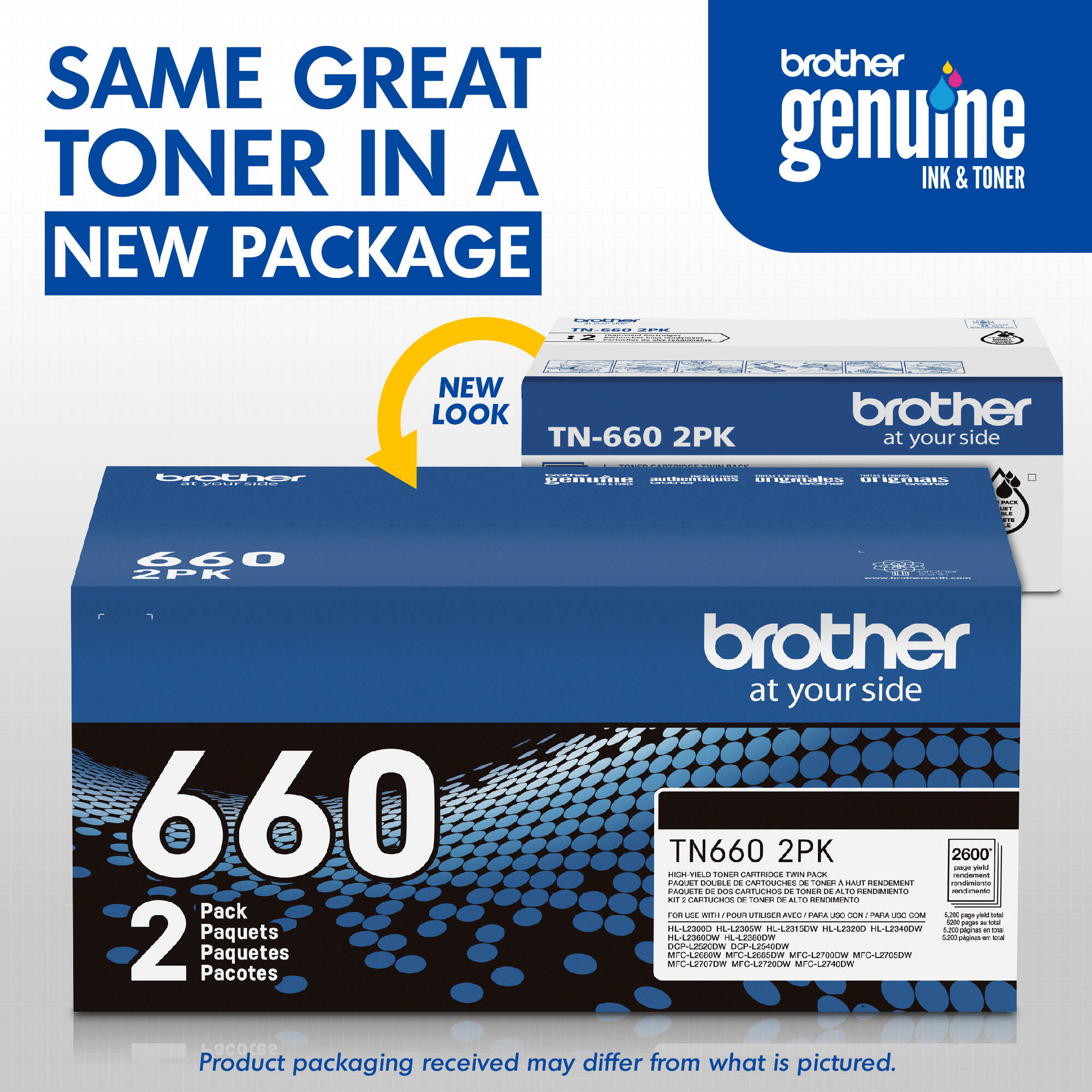 Brother TN-6602PK high-yield black toner cartridge twin pack for select Brother laser printers — view 4