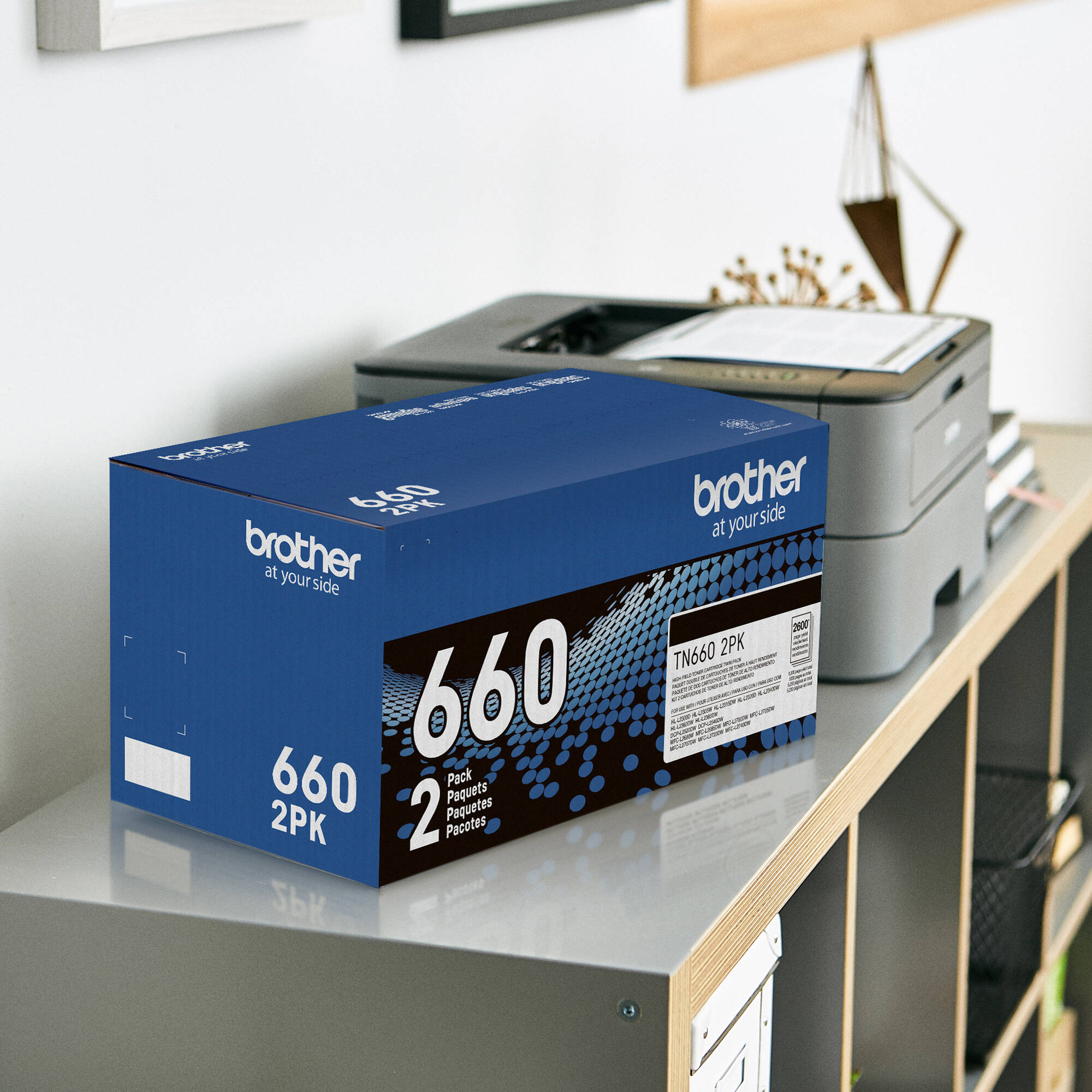 Brother TN-6602PK high-yield black toner cartridge twin pack for select Brother laser printers — view 5