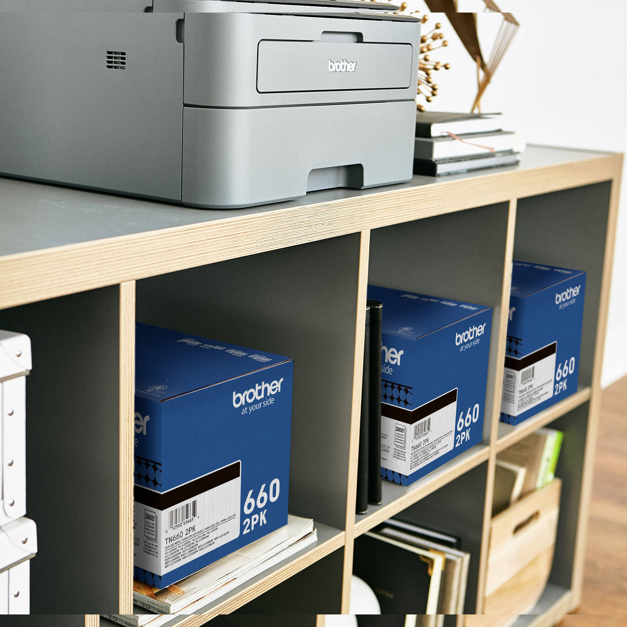 Brother TN-6602PK high-yield black toner cartridge twin pack for select Brother laser printers — view 6